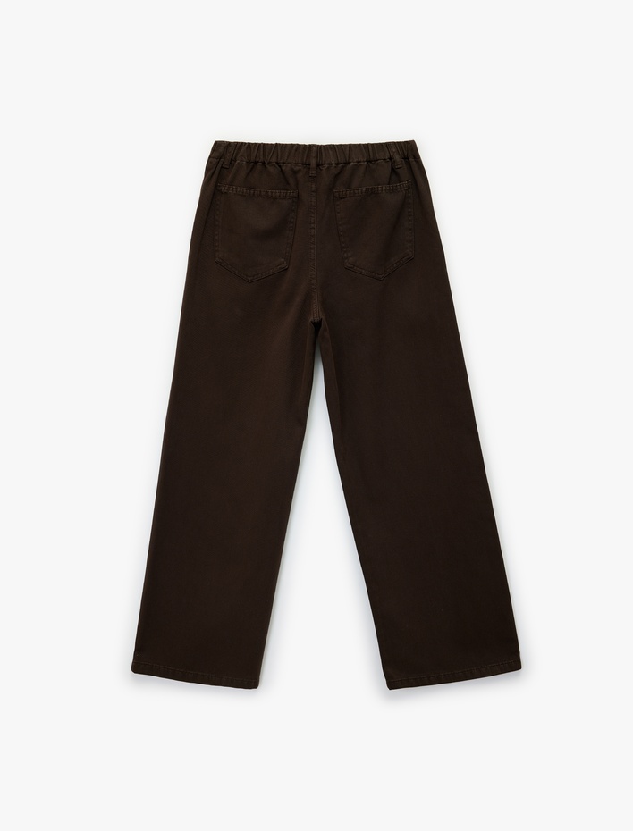  Koton X Sibil Çetinkaya - Beli Bağcıklı Pamuklu Rahat Kalıp Pantolon