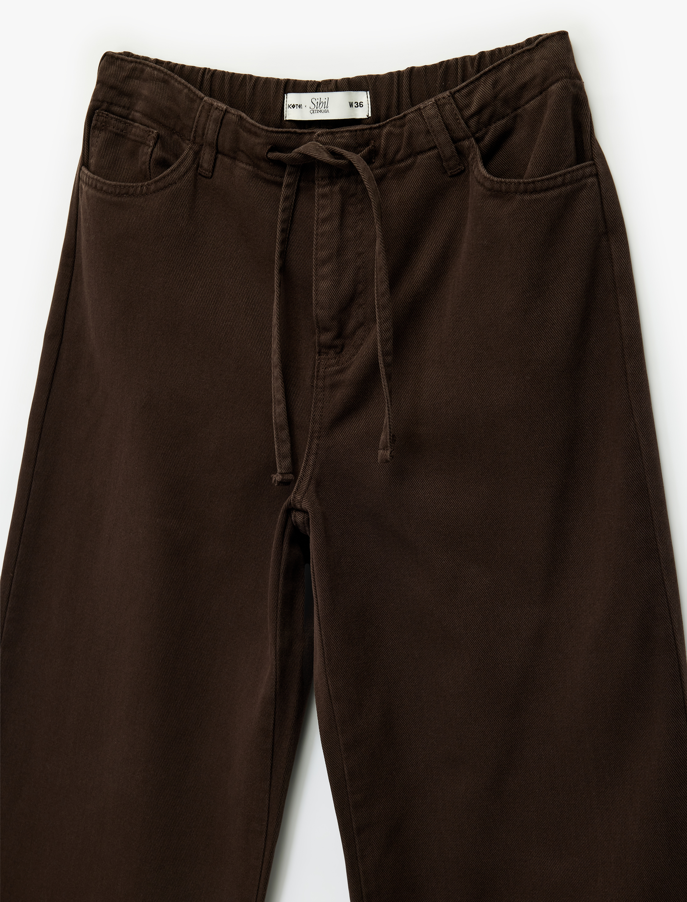   Koton X Sibil Çetinkaya - Beli Bağcıklı Pamuklu Rahat Kalıp Pantolon