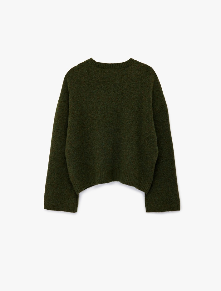  Uzun Kollu Bisiklet Yaka Triko Oversize Kazak