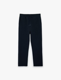 Cepli Beli Bağcıklı Düz Paça Eşofman Altı