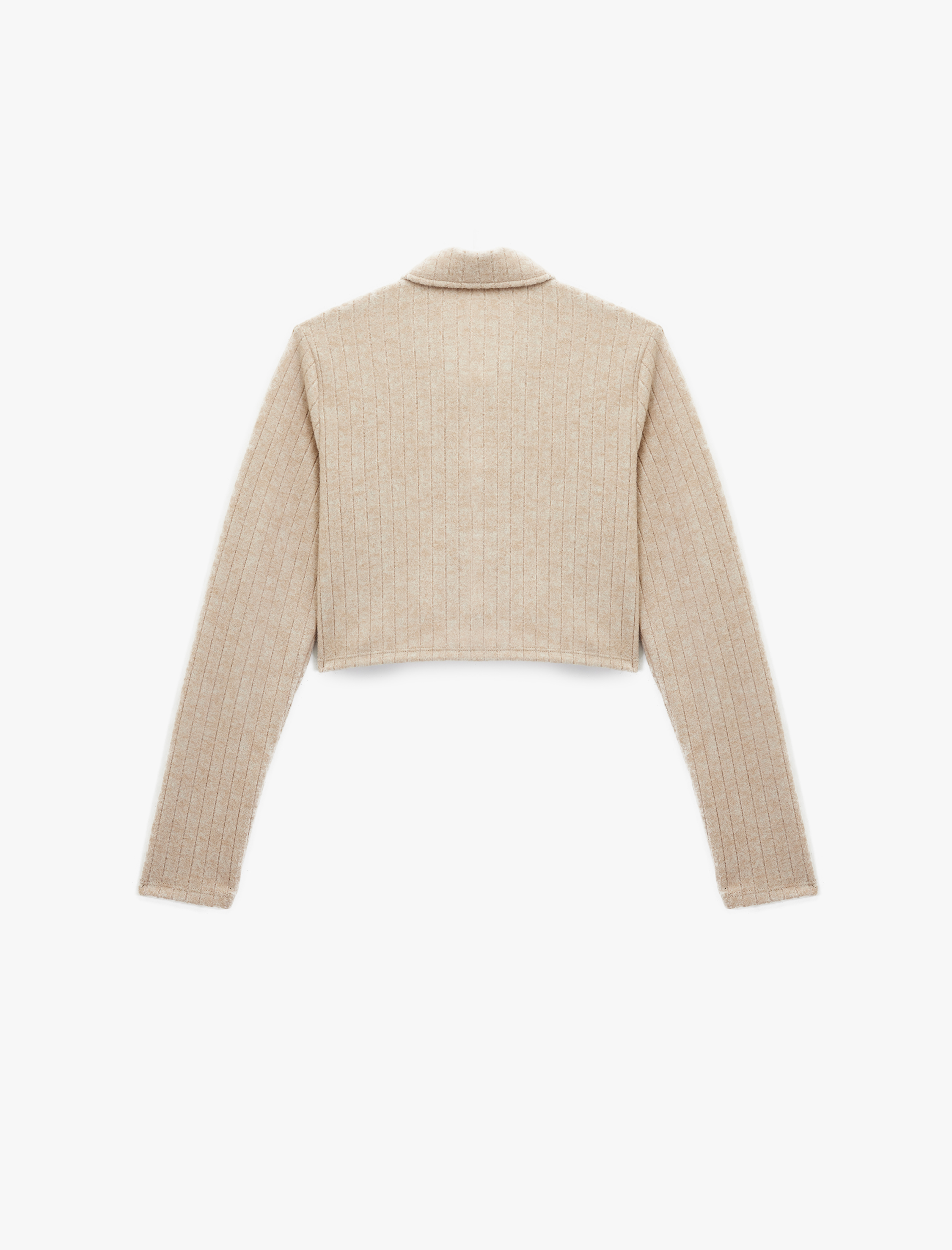   Uzun Kollu Gömlek Yaka Düğmeli Triko Pijama Üstü