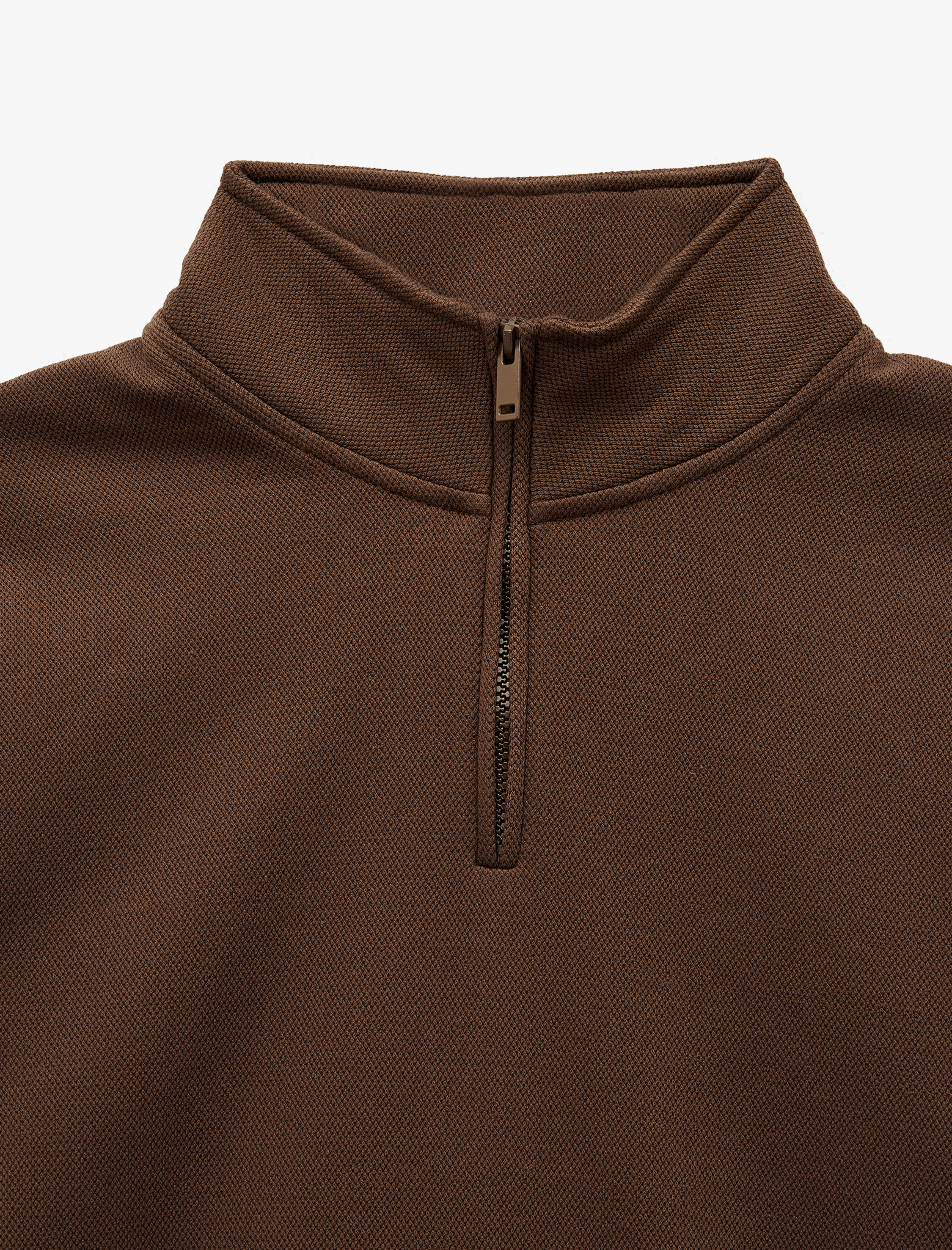   Pamuklu Uzun Kollu Yarım Fermuarlı Dik Yaka Sweatshirt