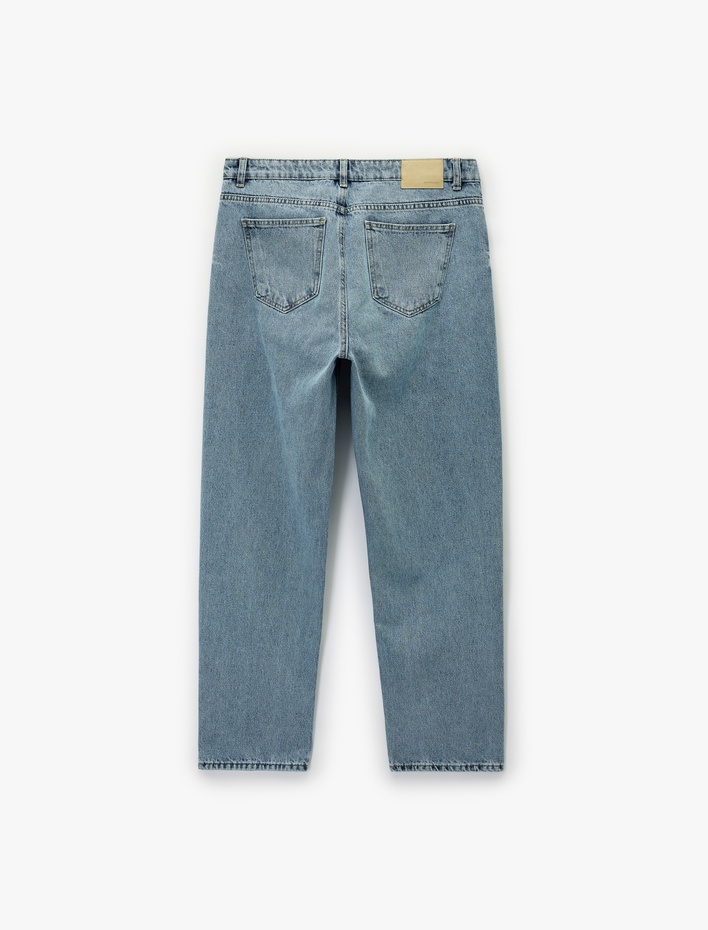  Pamuklu Straight Fit Jean Pantolon - Straight Jeans