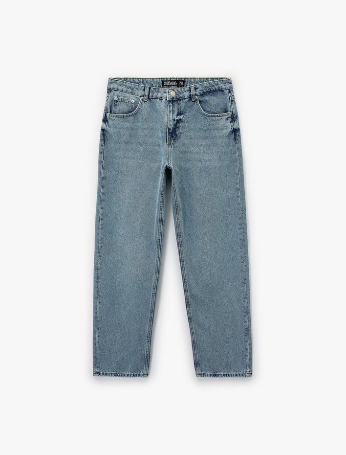  Pamuklu Straight Fit Jean Pantolon - Straight Jeans
