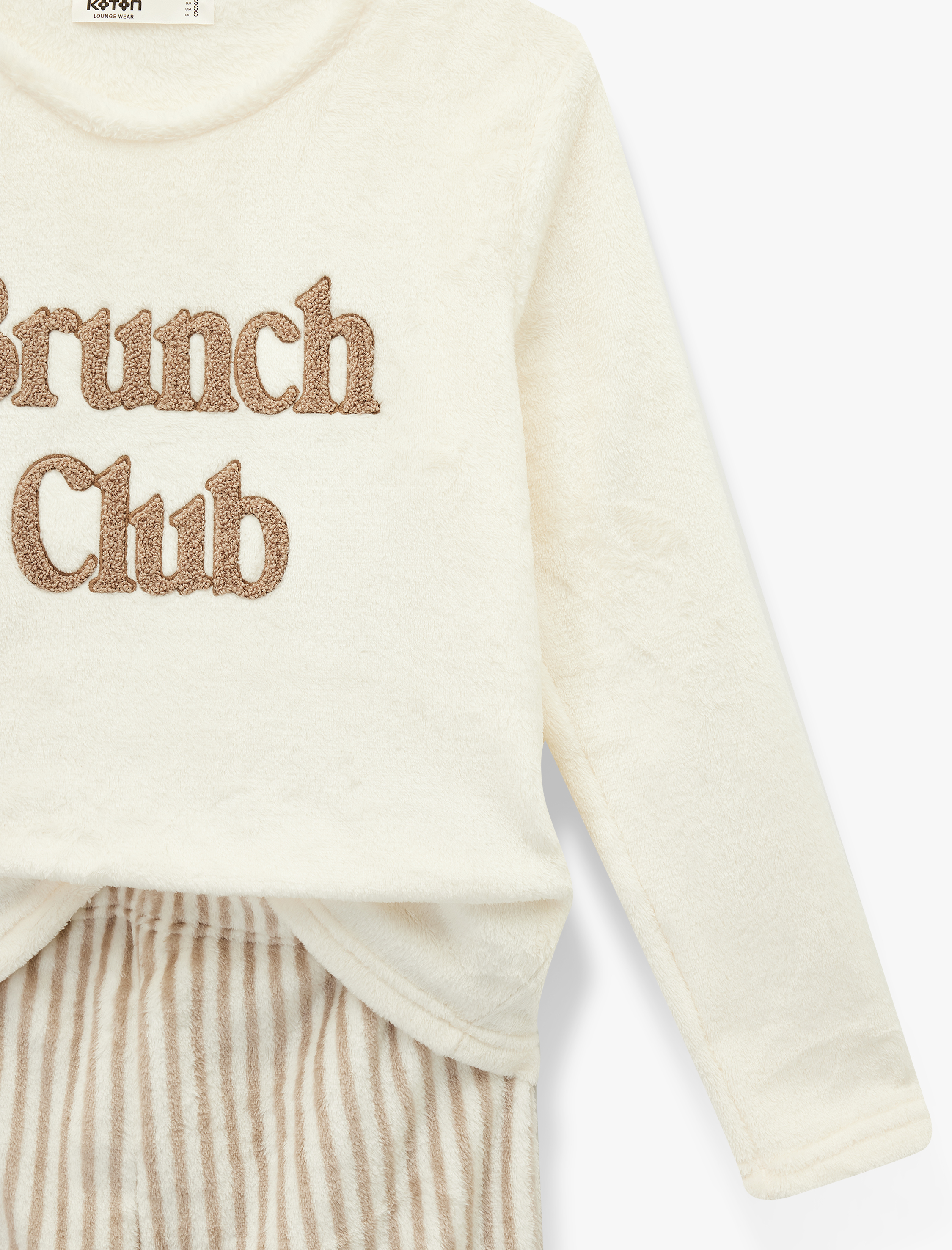   Rahat Kalıp Uzun Kollu Bisiklet Yaka 2'li Pijama Takımı