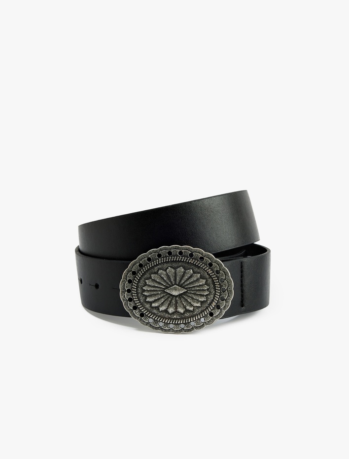 Kadın Suni Süet Metal Tokalı Kemer