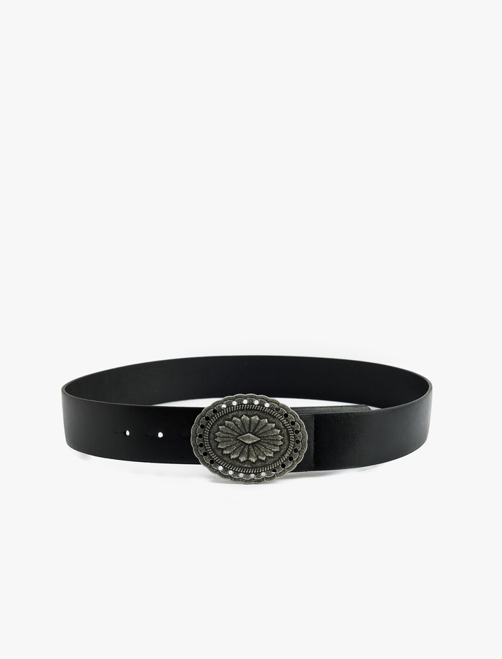 Kadın Suni Süet Metal Tokalı Kemer