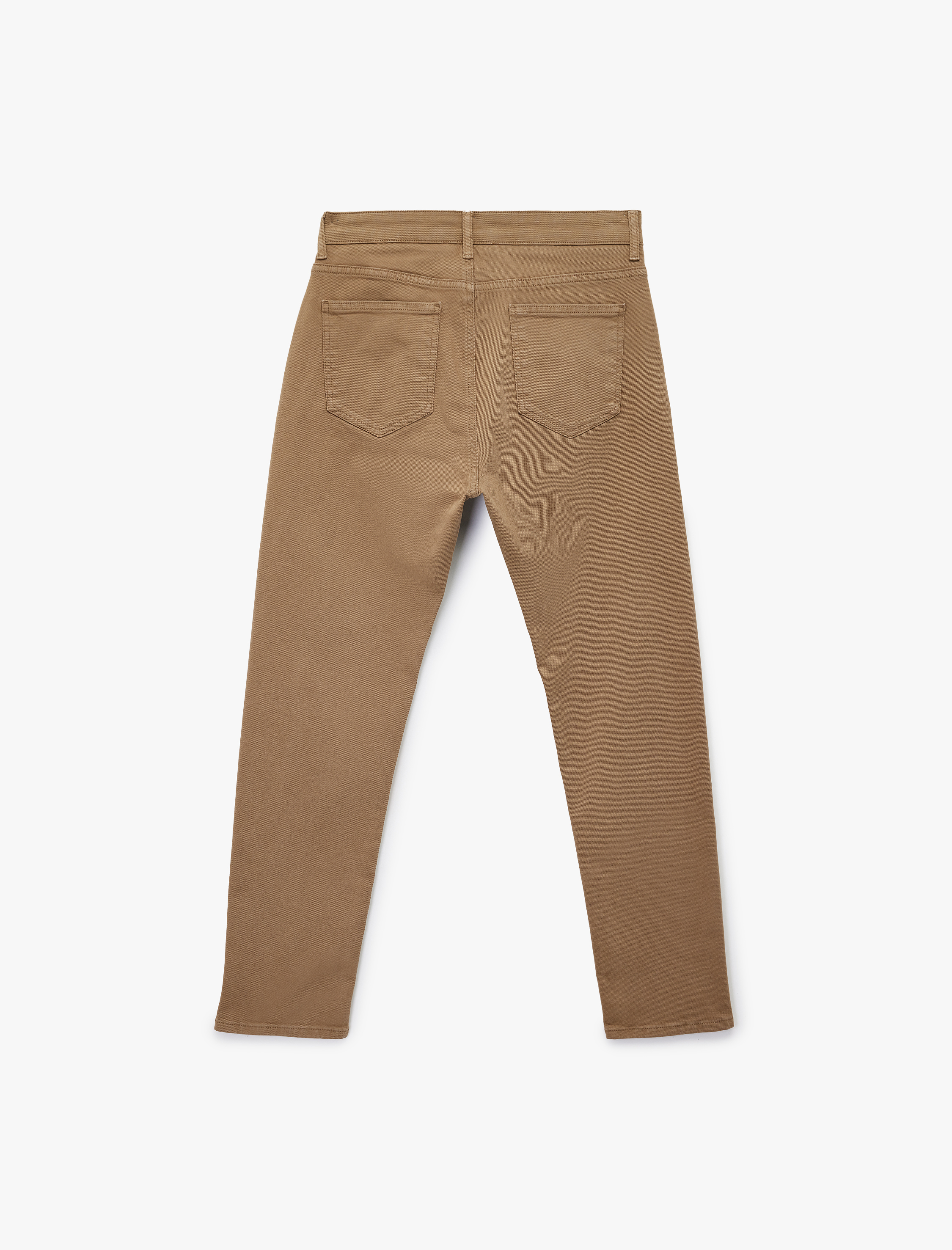   Pamuklu Düz Paça Düğmeli Cepli Chino Pantolon