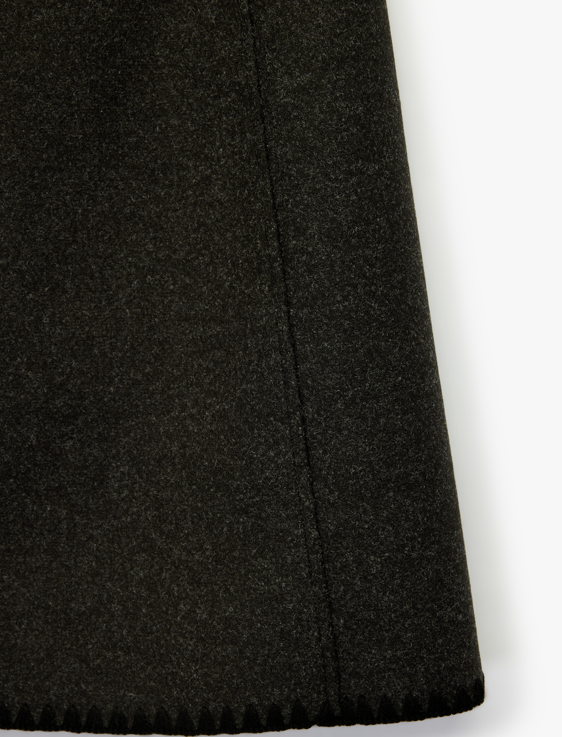   Dikiş Detaylı A Kesim Kışlık Mini Kaşe Etek