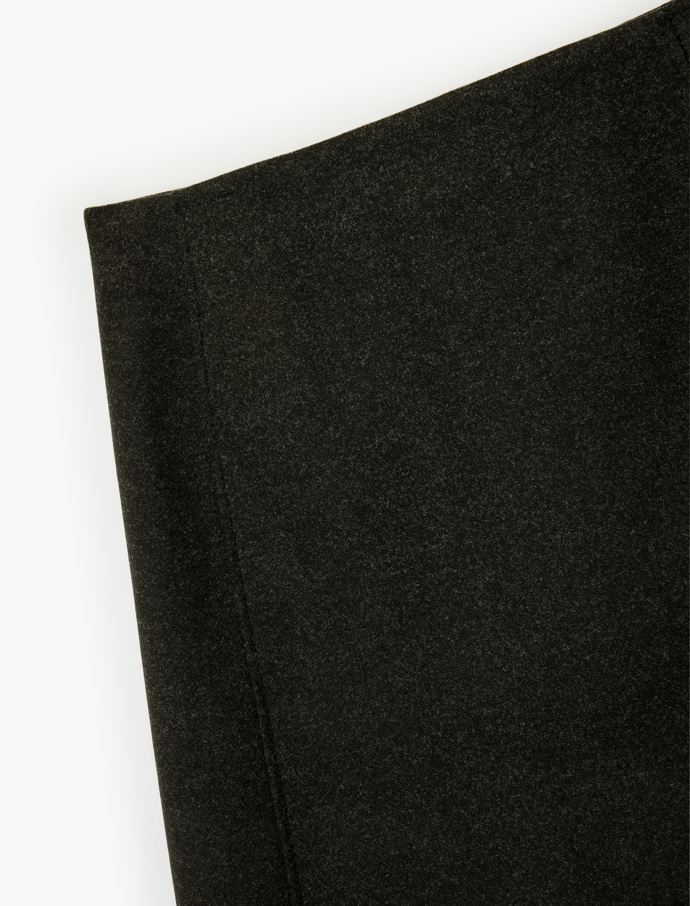   Dikiş Detaylı A Kesim Kışlık Mini Kaşe Etek