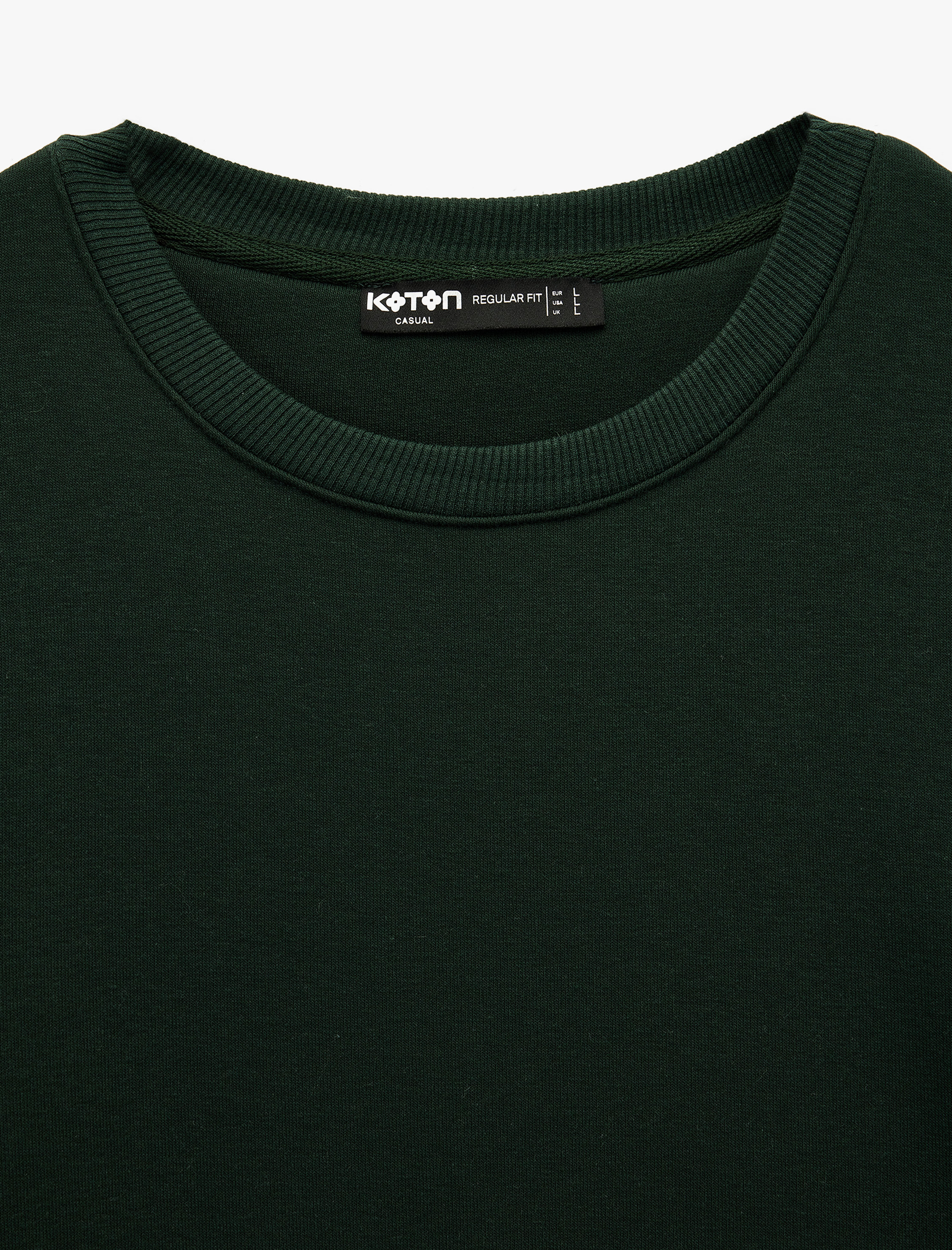   Pamuklu Uzun Kollu Şardonlu Bisiklet Yaka Erkek Basic Sweatshirt