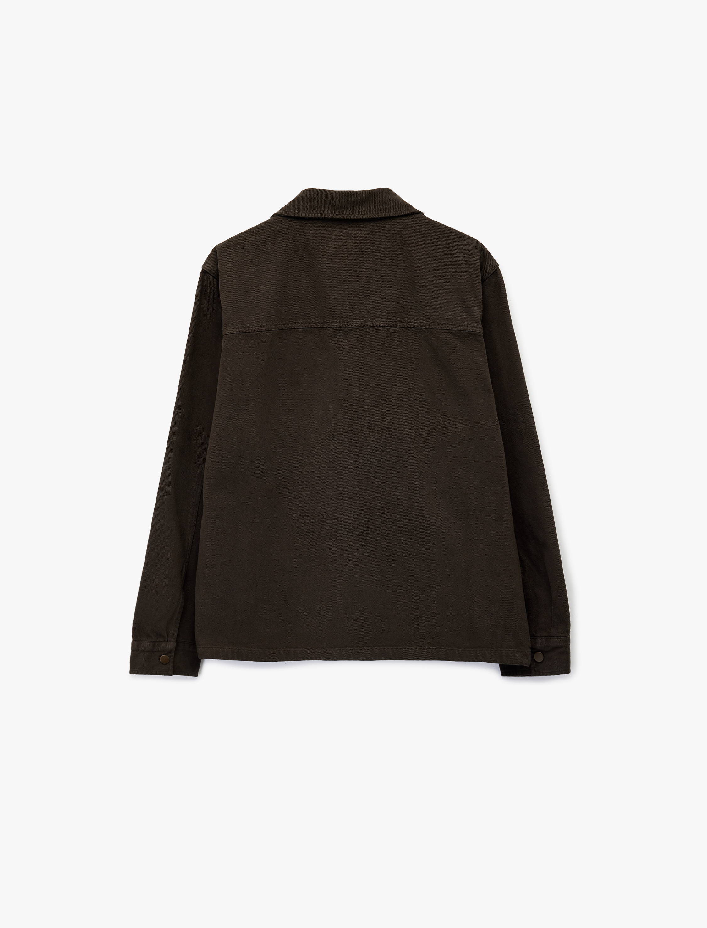   Regular Fit Uzun Kollu Cep Detaylı Fermuarlı Gömlek Ceket