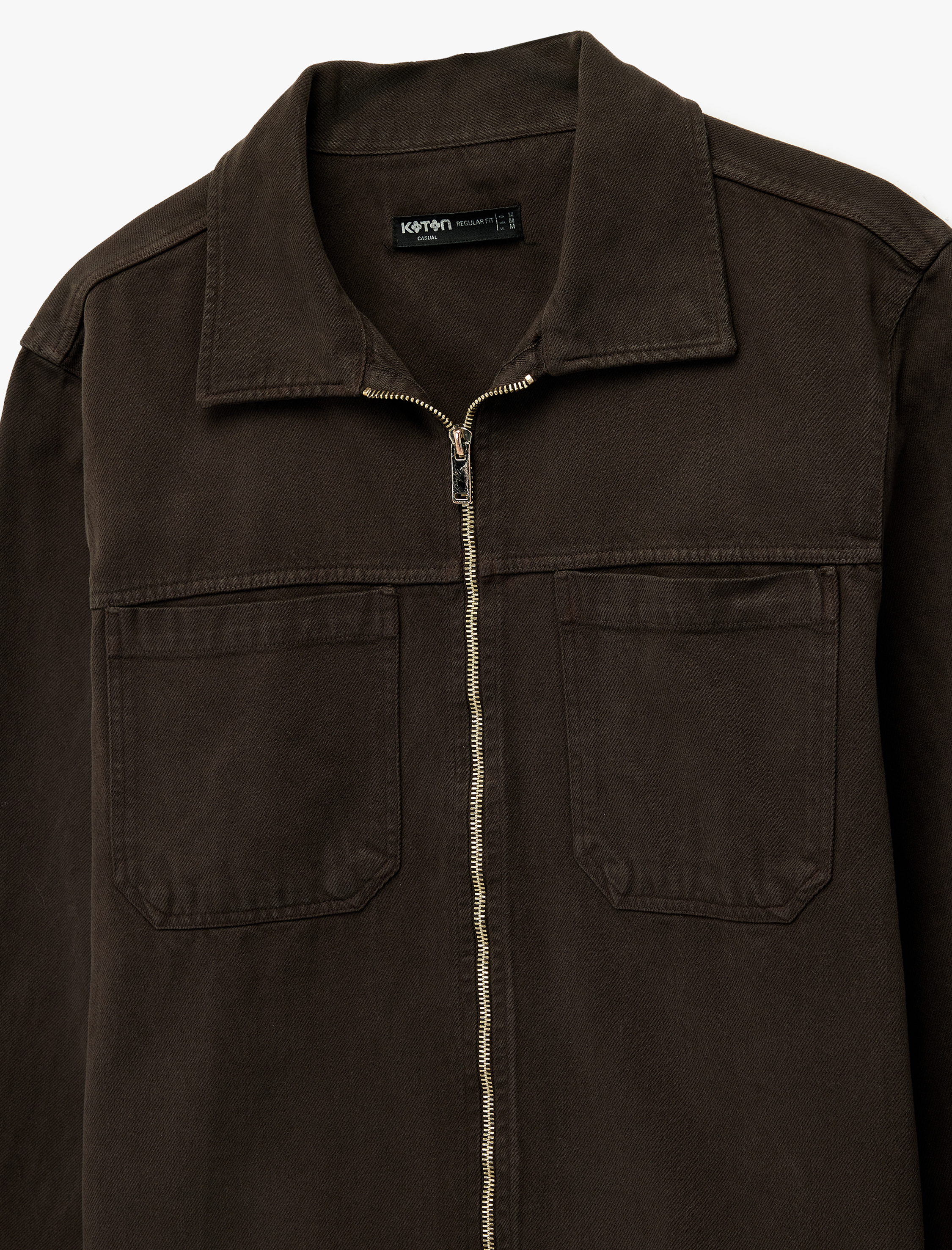   Regular Fit Uzun Kollu Cep Detaylı Fermuarlı Gömlek Ceket