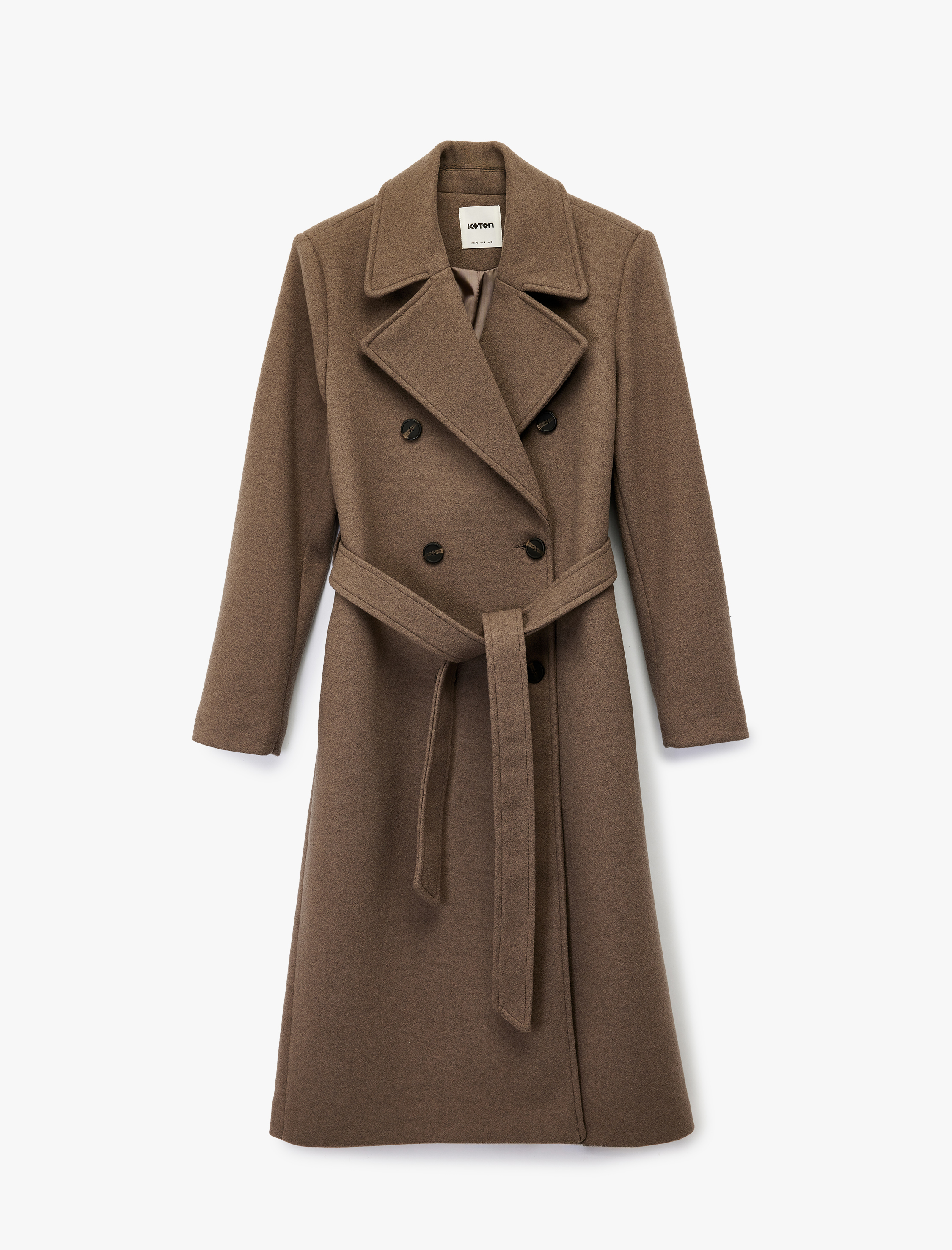   Trenç Kaban Uzun Kollu Cepli Kruvaze Kemerli