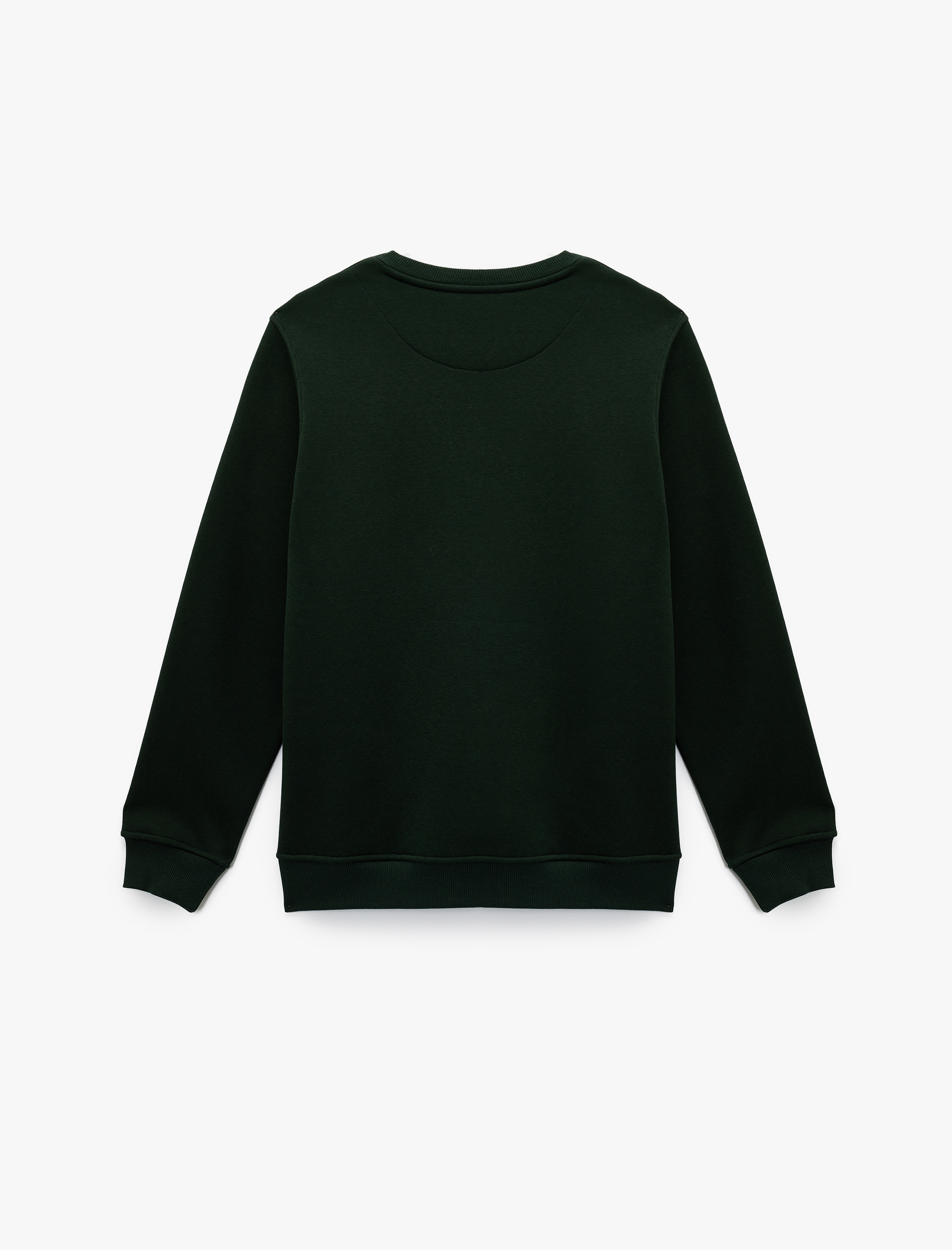   Pamuklu Uzun Kollu Şardonlu Bisiklet Yaka Erkek Basic Sweatshirt