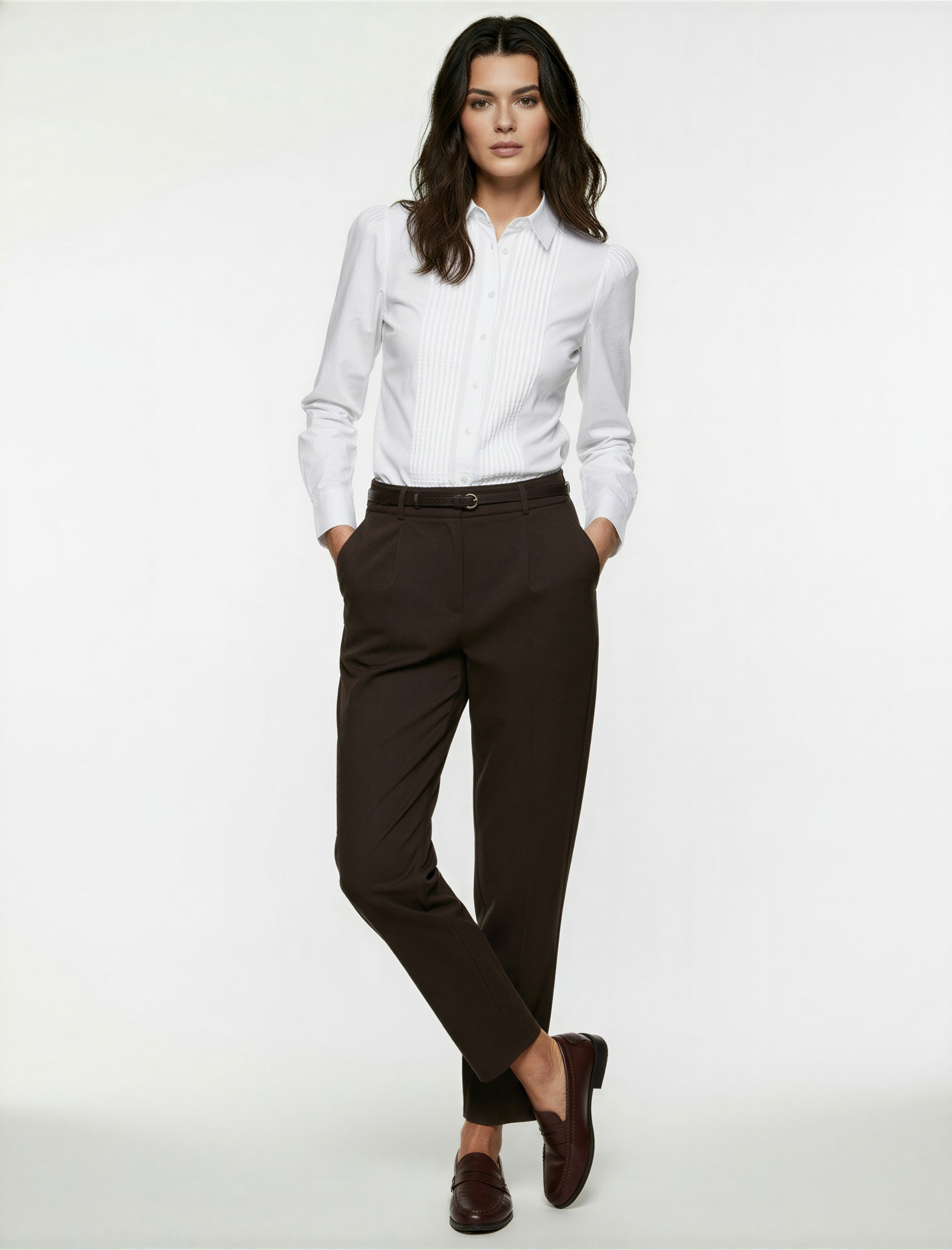   Cepli Kemerli Yüksek Bel Oversize Cigarette Pantolon