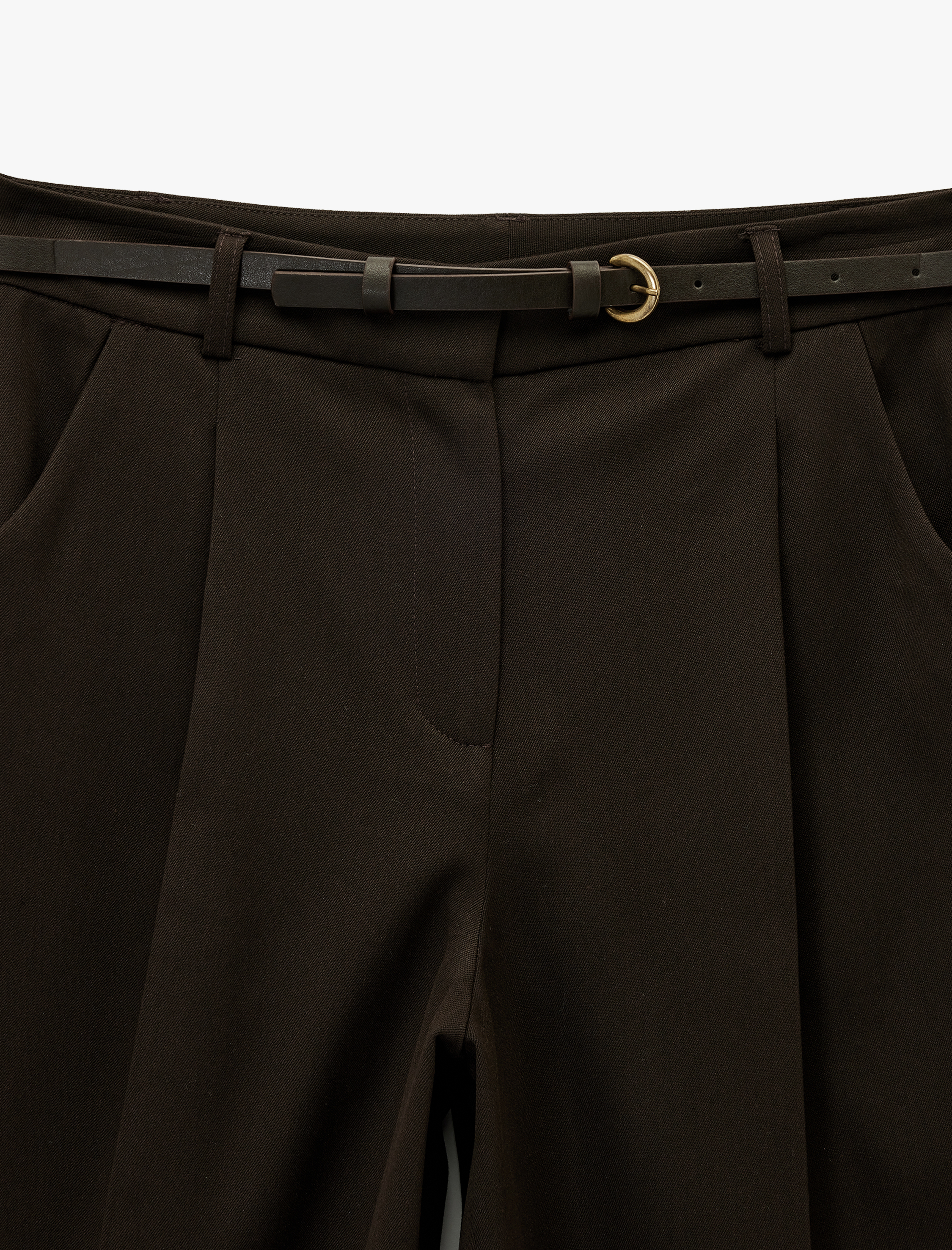   Cepli Kemerli Yüksek Bel Oversize Cigarette Pantolon