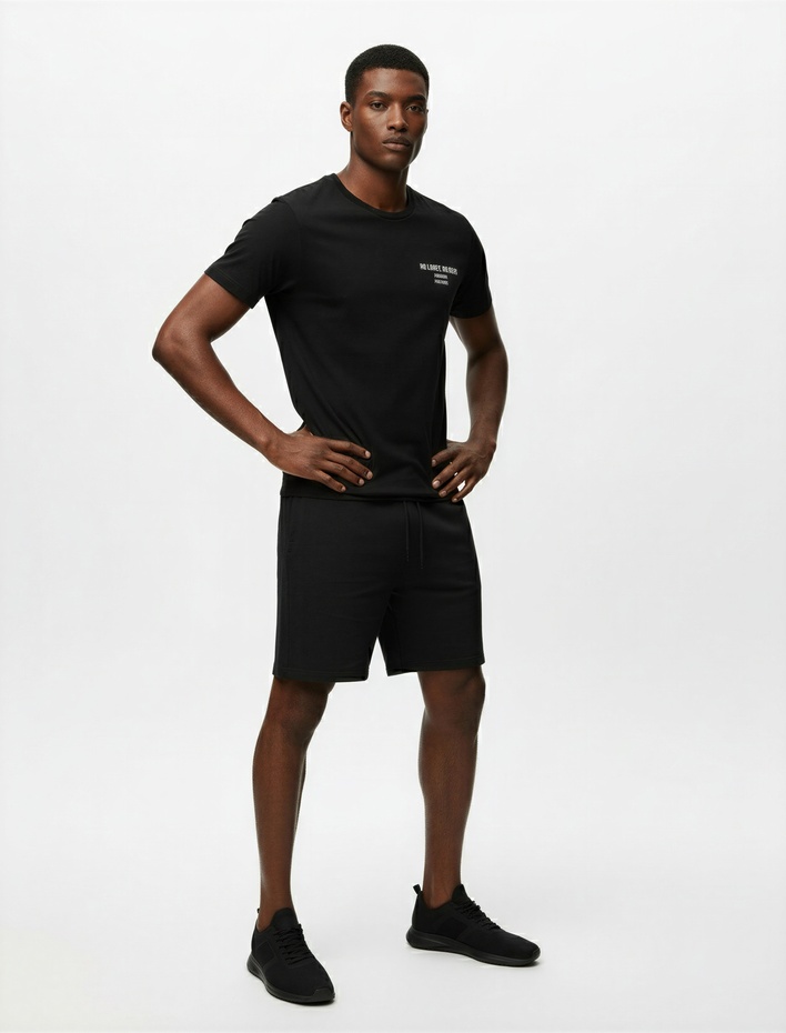  Modal Karışımlı Cepli Beli Bağcıklı Spor Şort