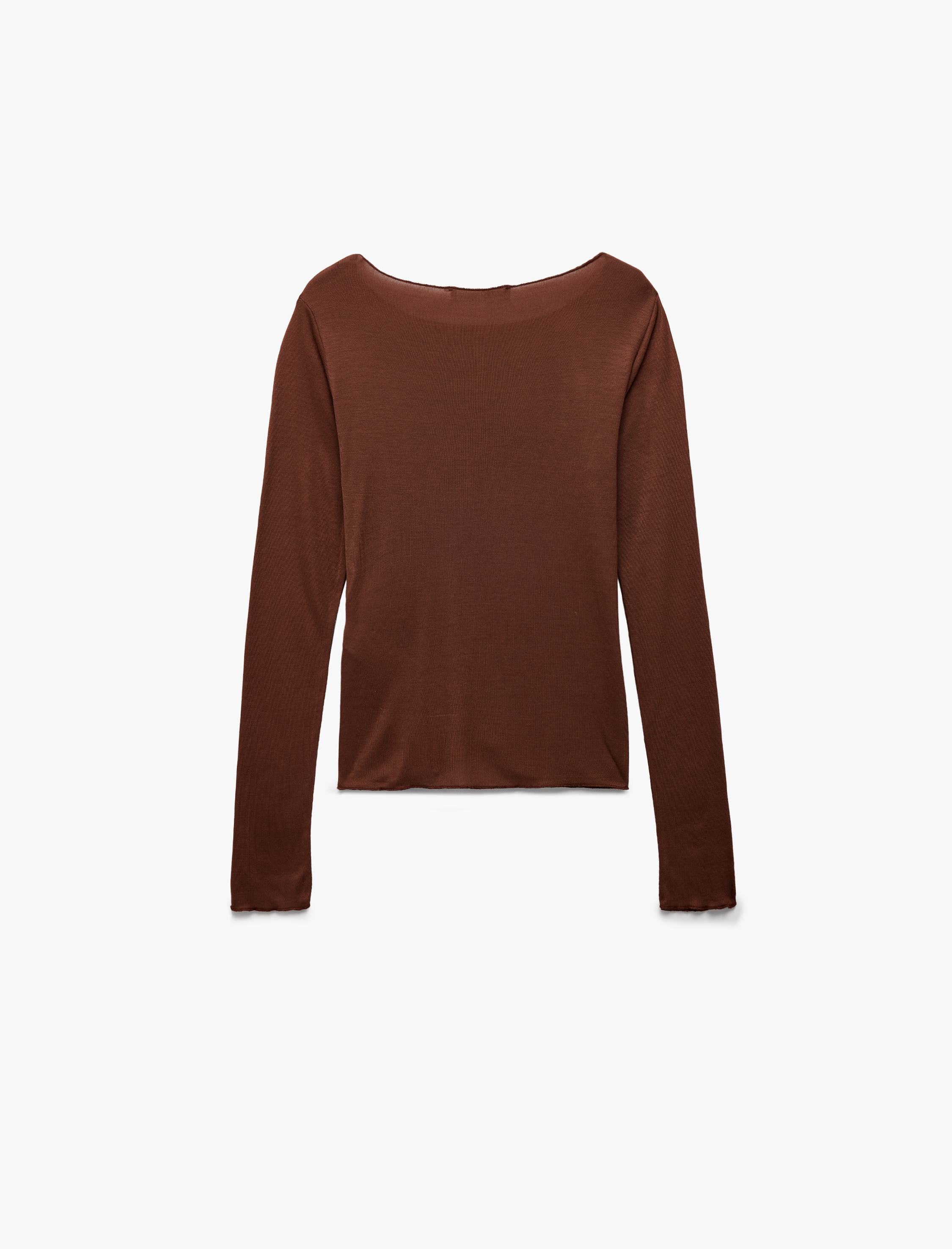   Rahat Kalıp Uzun Kollu U Yaka Viskon Pijama Üstü