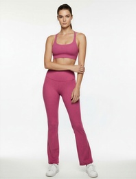 Yüksek Bel Dikiş Detaylı İspanyol Paça Spor Tayt