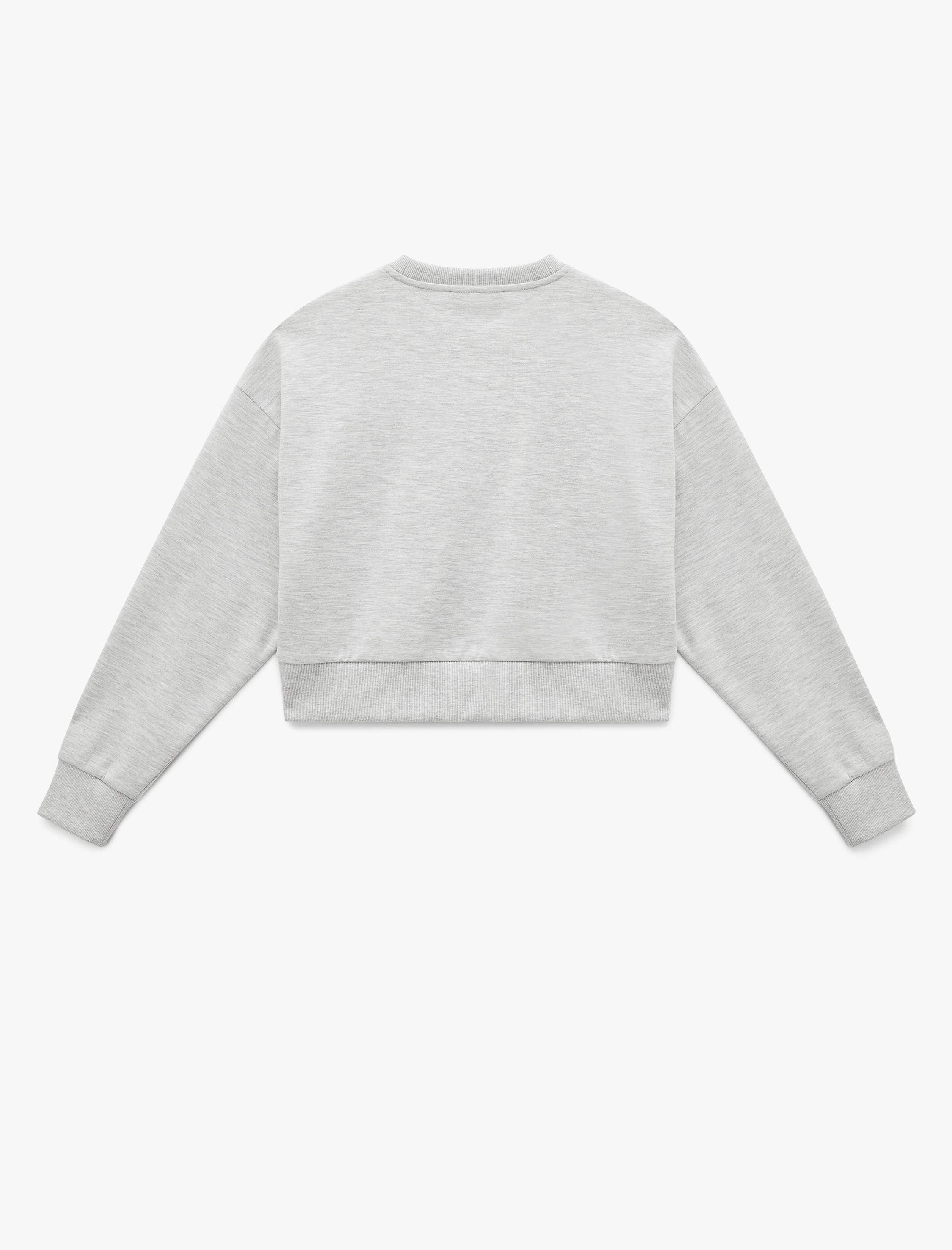   Uzun Kollu Bisiklet Yaka Oversize Crop Spor Sweatshirt