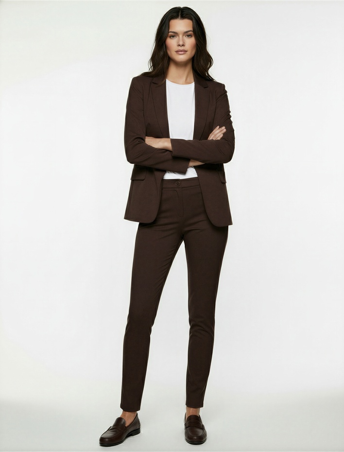  Normal Bel Yan Cepli Kumaş Cigarette Pantolon