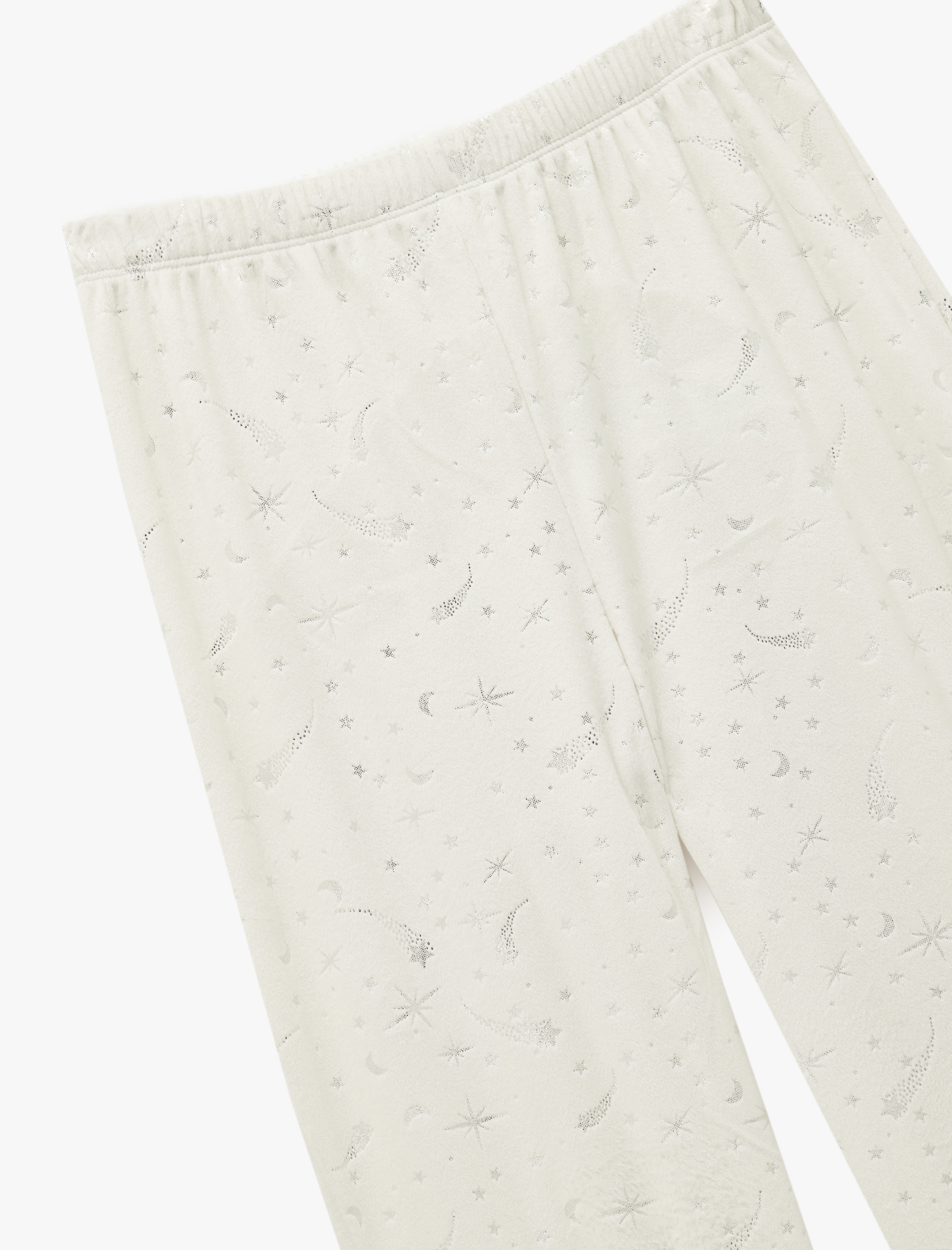   Yılbaşı Temalı Yıldız Desenli Parıltılı Kadife Pijama Altı