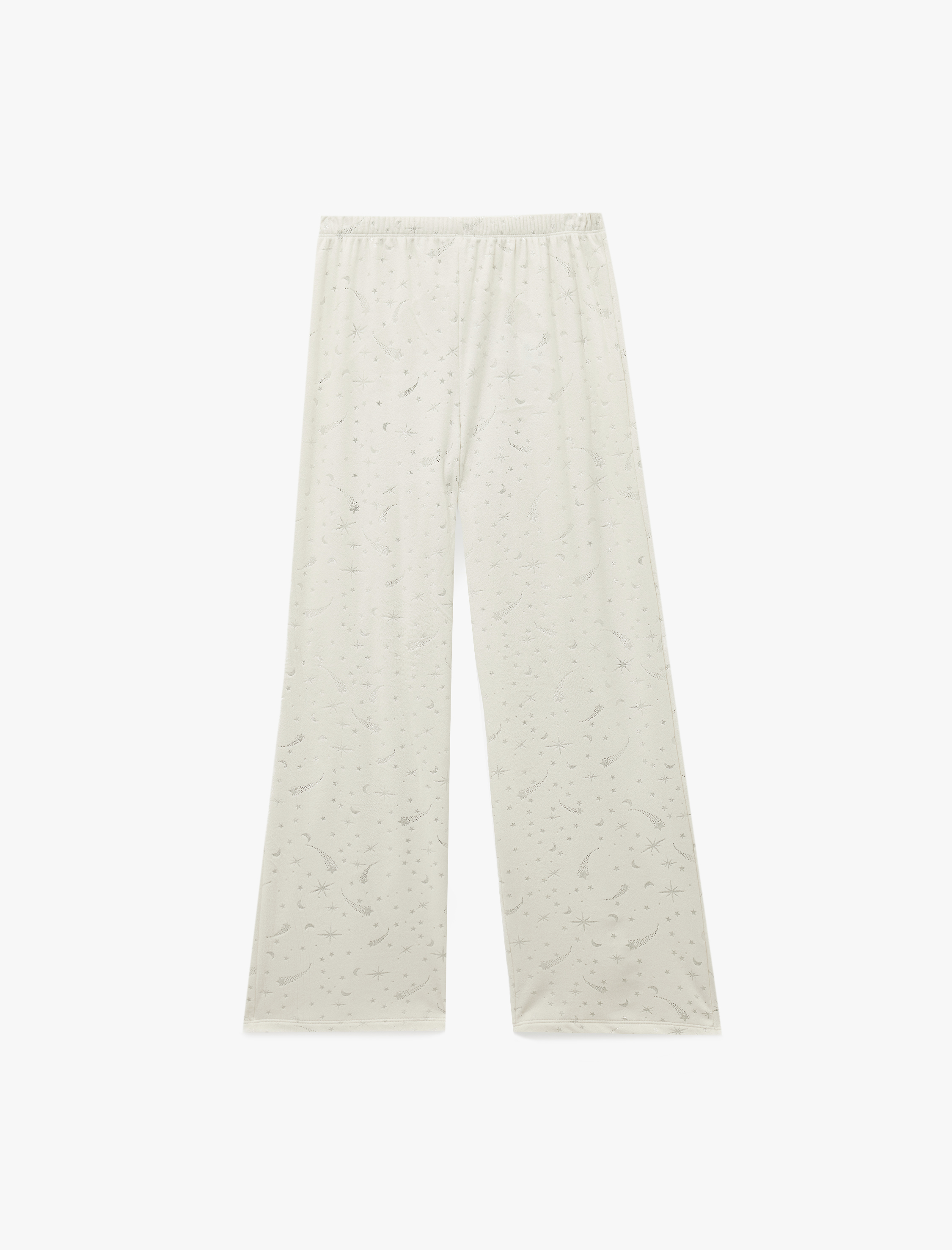   Yılbaşı Temalı Yıldız Desenli Parıltılı Kadife Pijama Altı