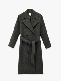 Trenç Kaban Uzun Kollu Cepli Kruvaze Kemerli