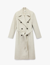 Trenç Kaban Uzun Kollu Cepli Kruvaze Kemerli