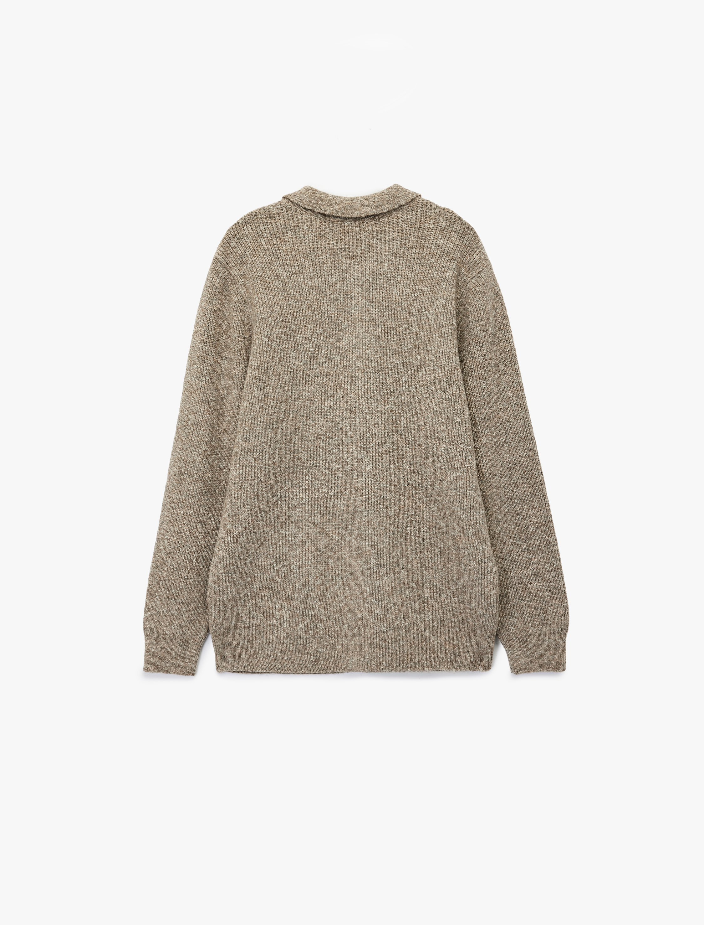   Regular Fit Düğmeli Polo Yaka Triko Kazak