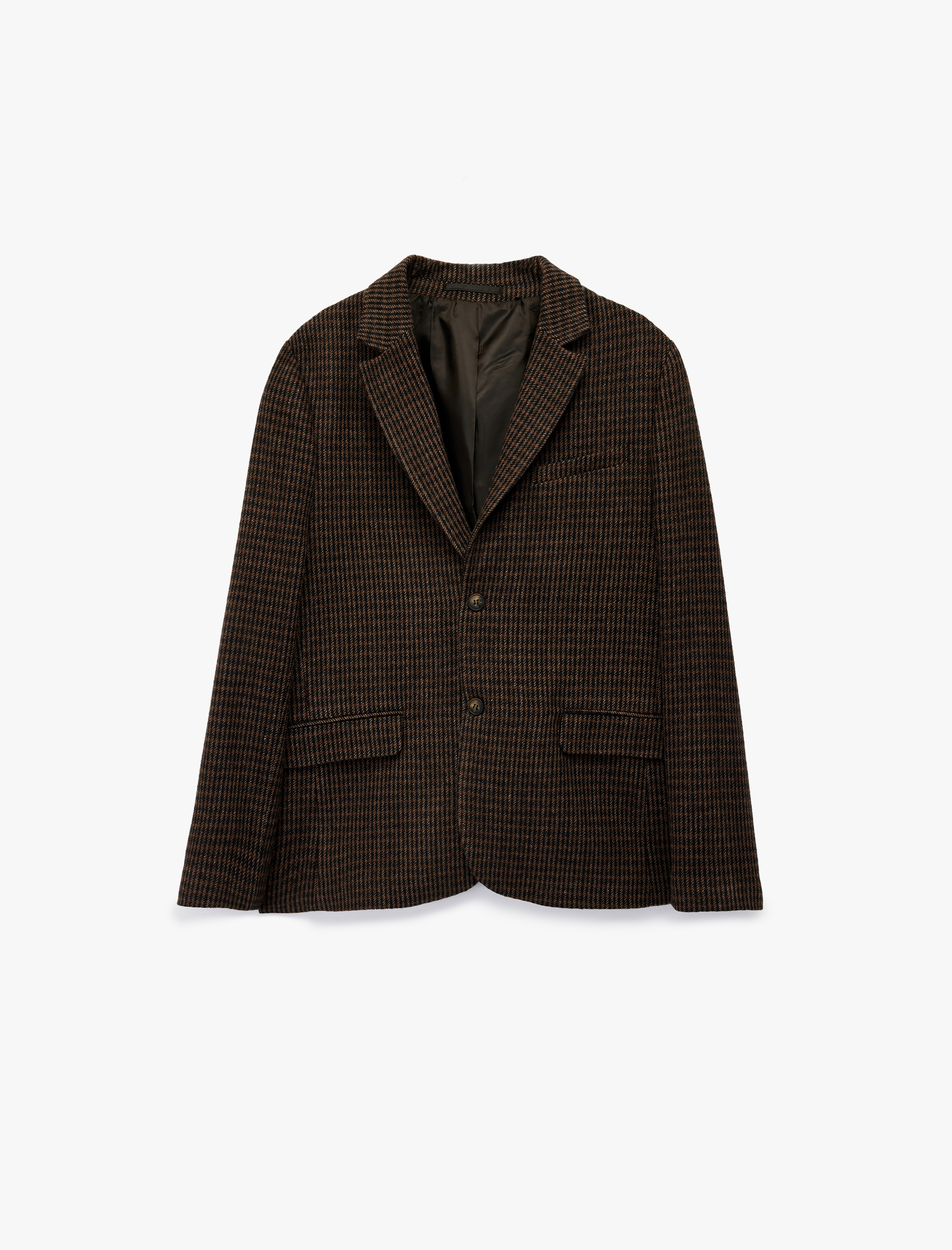   Uzun Kollu Kruvaze Yaka Düğmeli Desenli Blazer Ceket