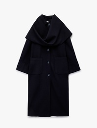 Atkılı Kaban Kaşe Uzun Cepli Düğmeli Uzun Kollu