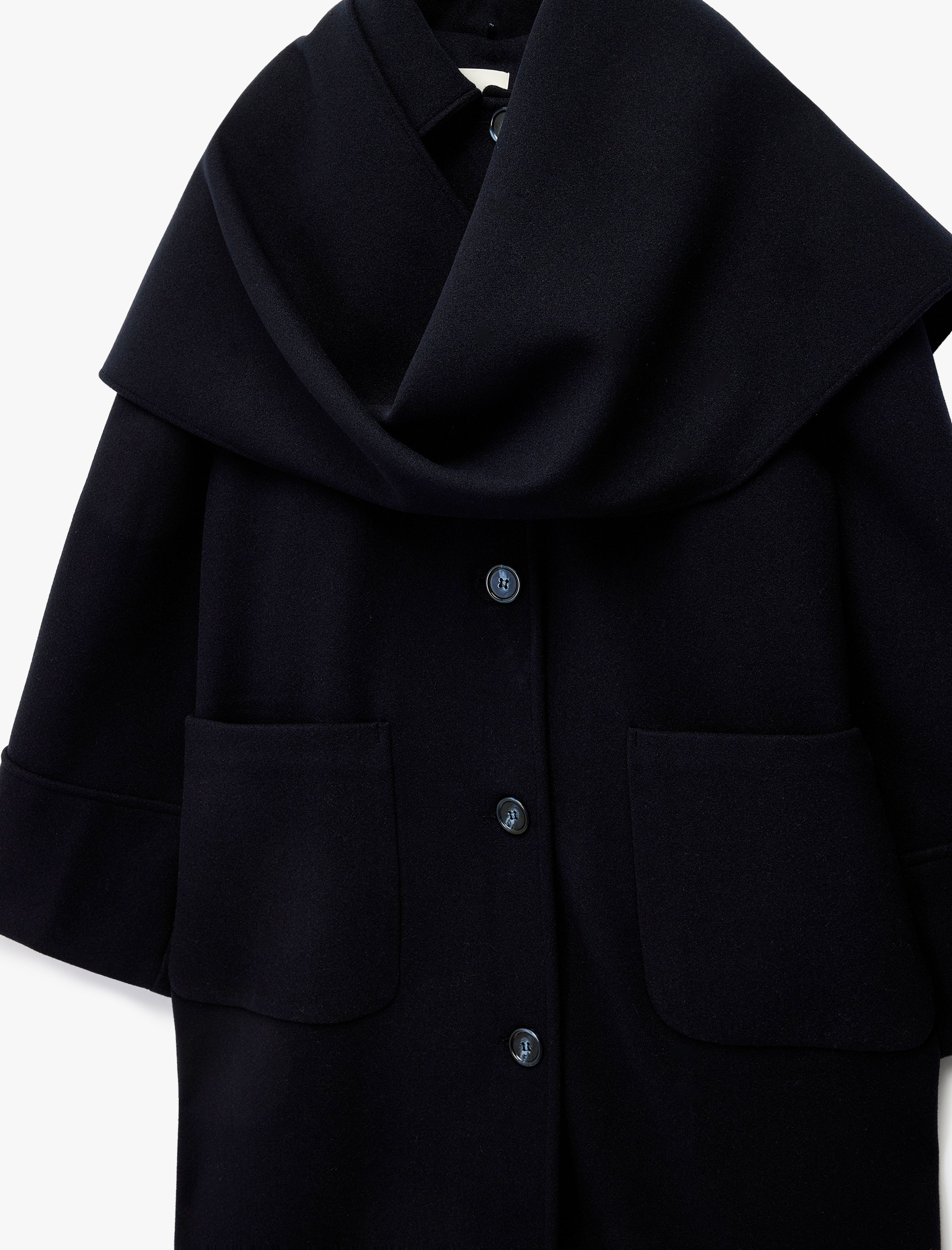   Atkılı Kaban Kaşe Uzun Cepli Düğmeli Uzun Kollu