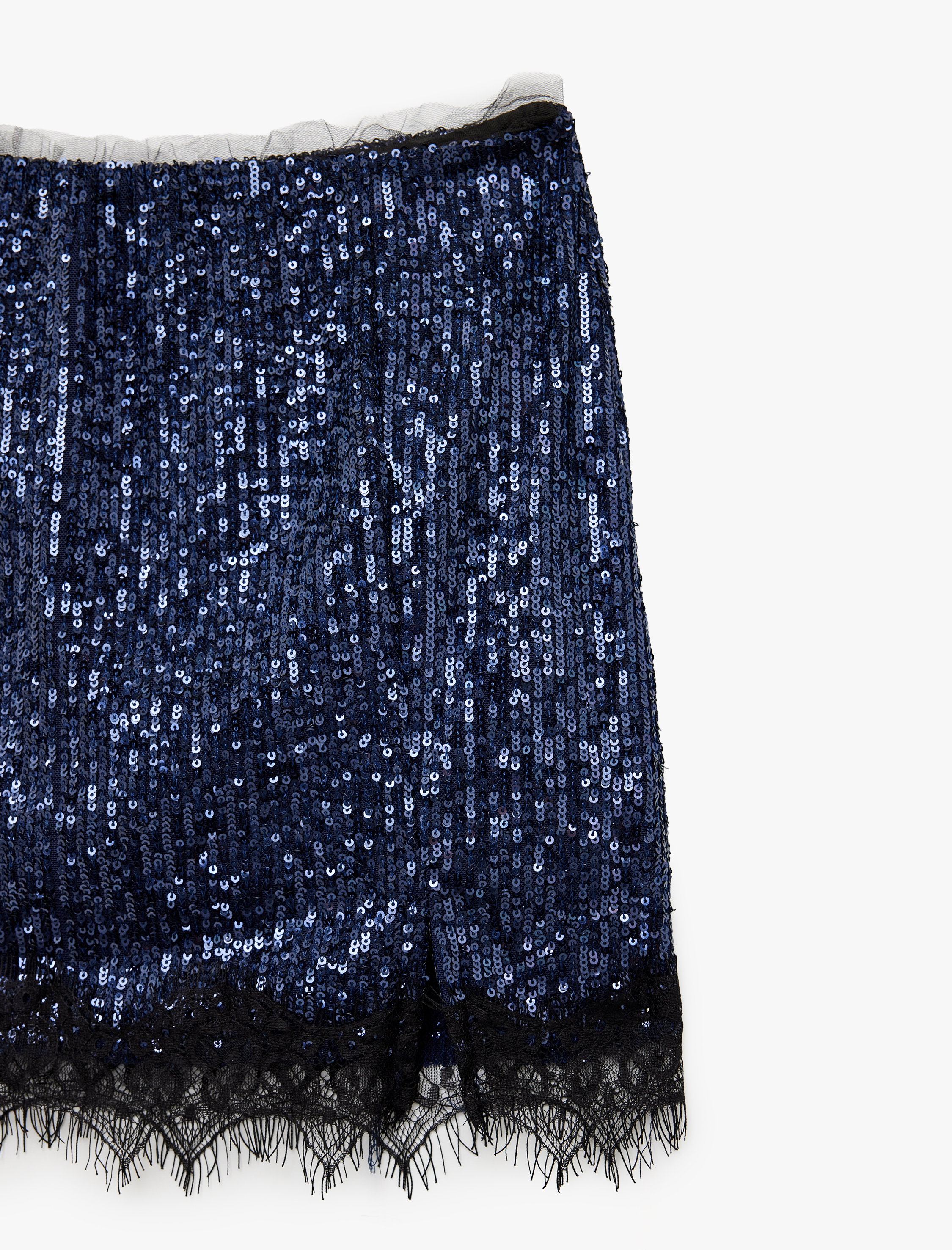  Kız Çocuk Dantel Detaylı Pullu Payetli Mini Yılbaşı Etek