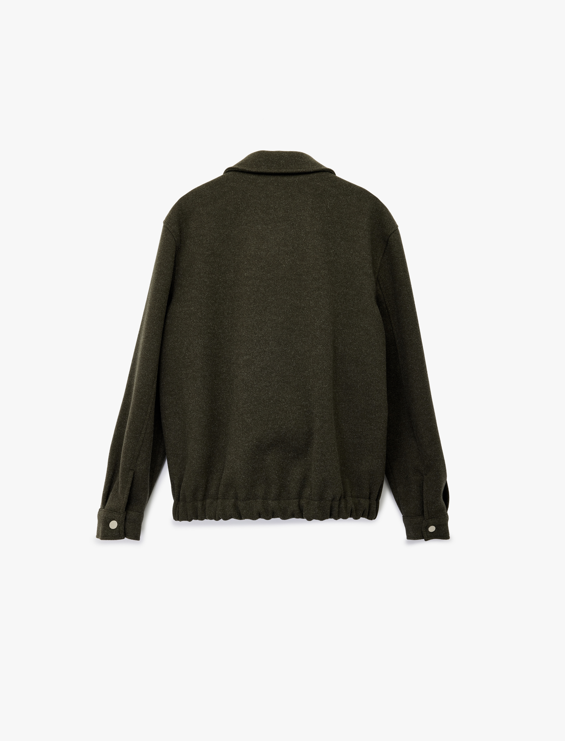   Regular Fit Cepli Gömlek Yaka Fermuarlı Kaşe Ceket