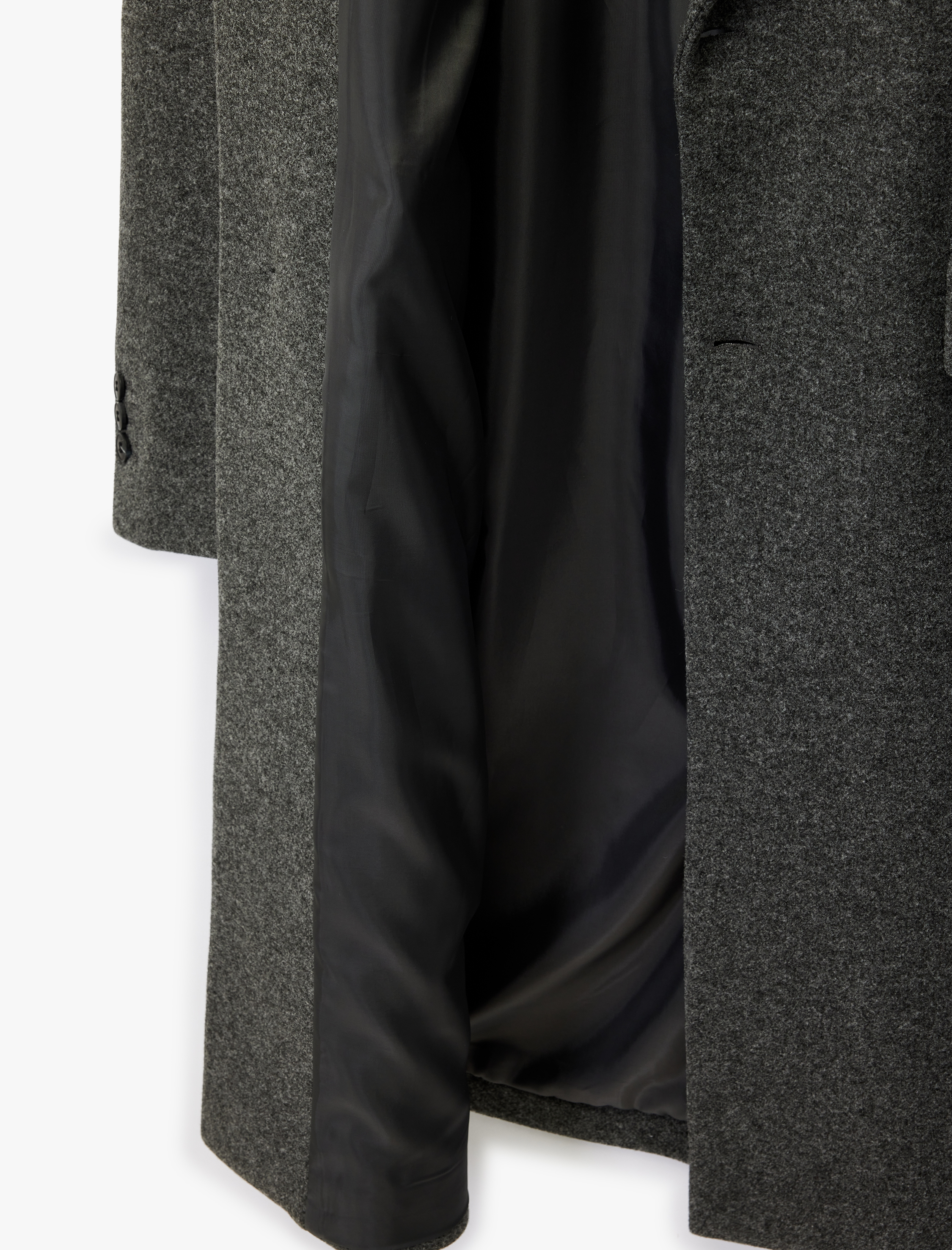   Regular Fit Cepli Mono Yaka Düğmeli Uzun Kaşe Kaban