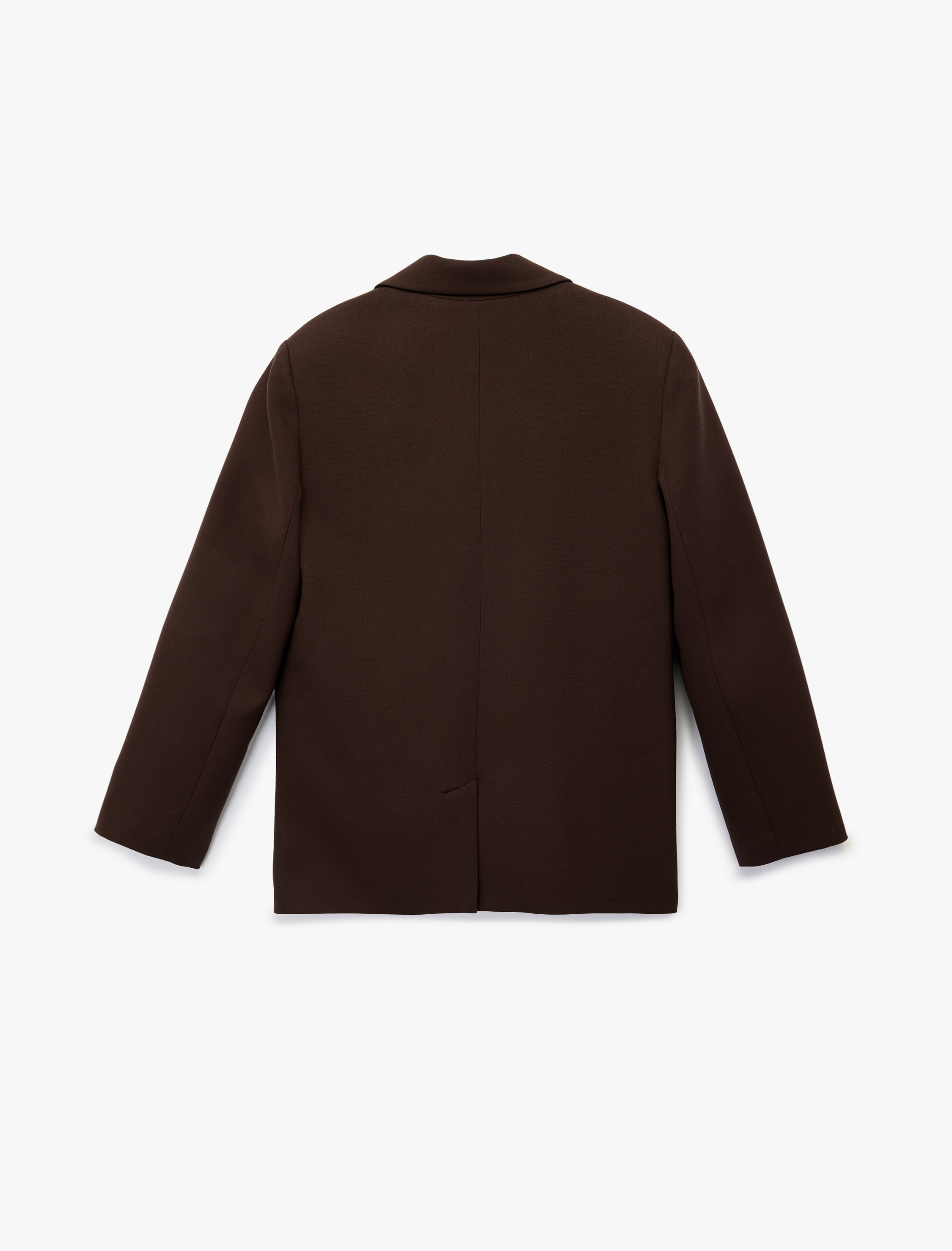   Uzun Kollu Cepli Düğmeli Kruvaze Blazer Ceket