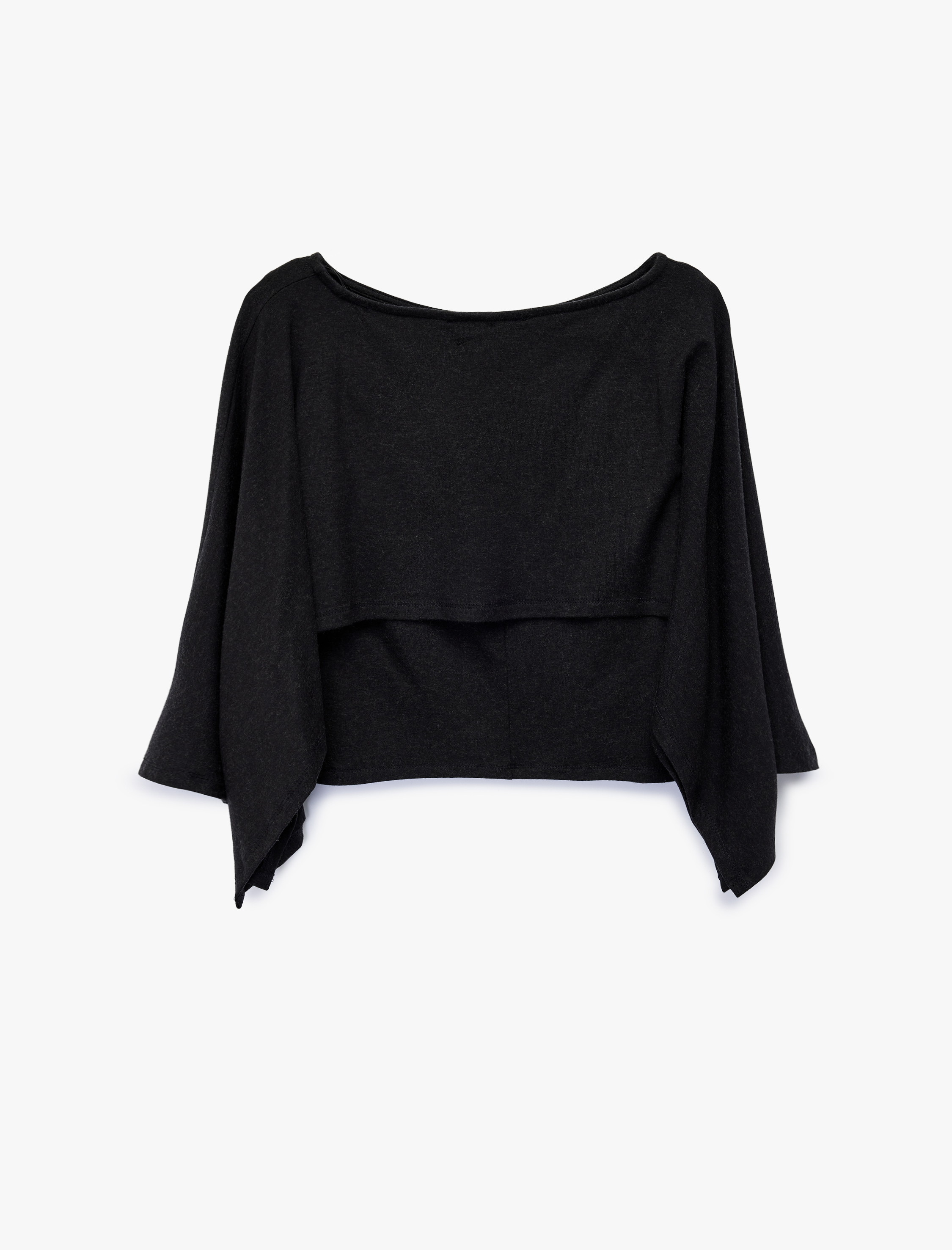   Slim Fit Yuvarlak Yaka Yarasa Kollu Panço Kazak