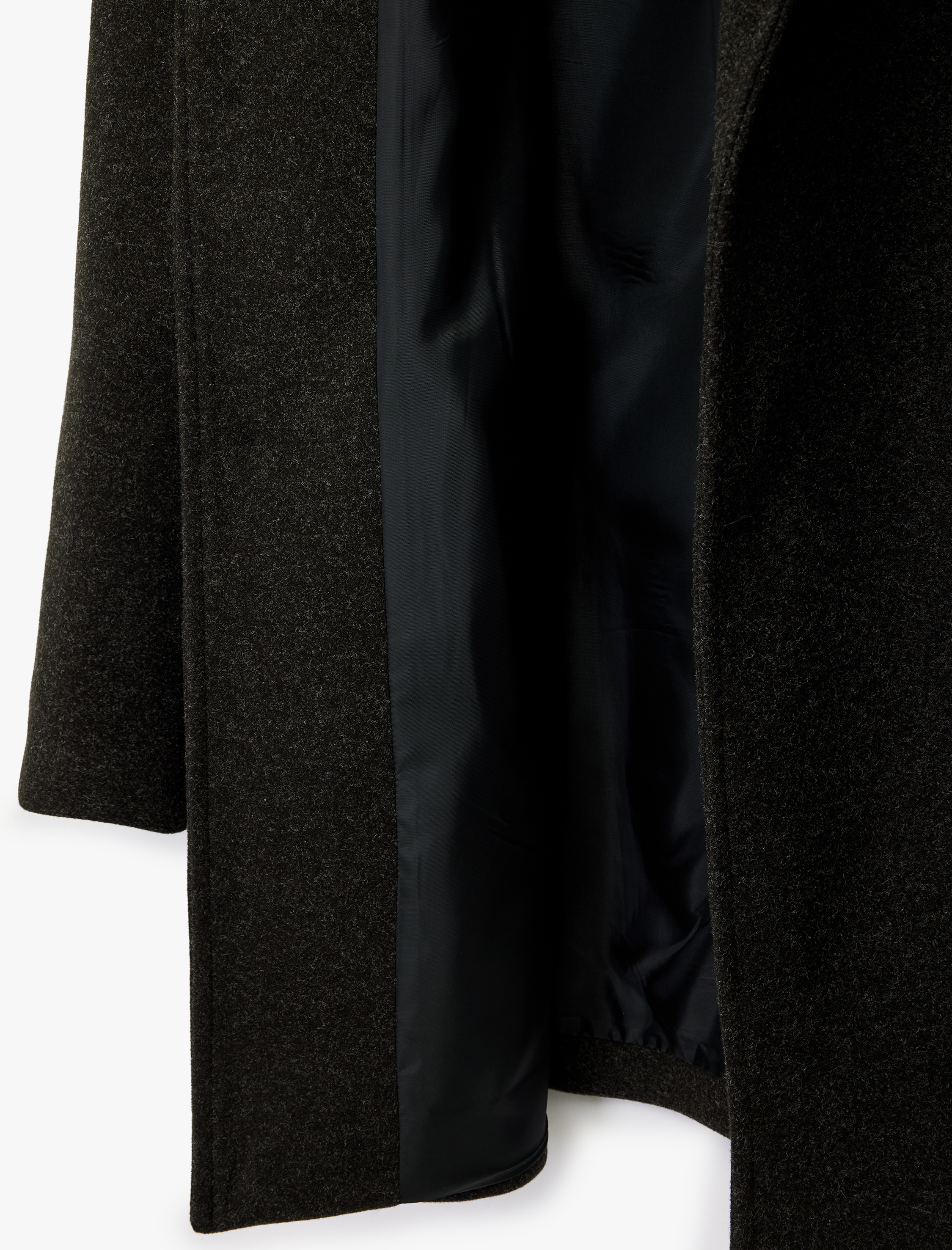   Regular Fit Cepli Mono Yaka Uzun Kaşe Kaban