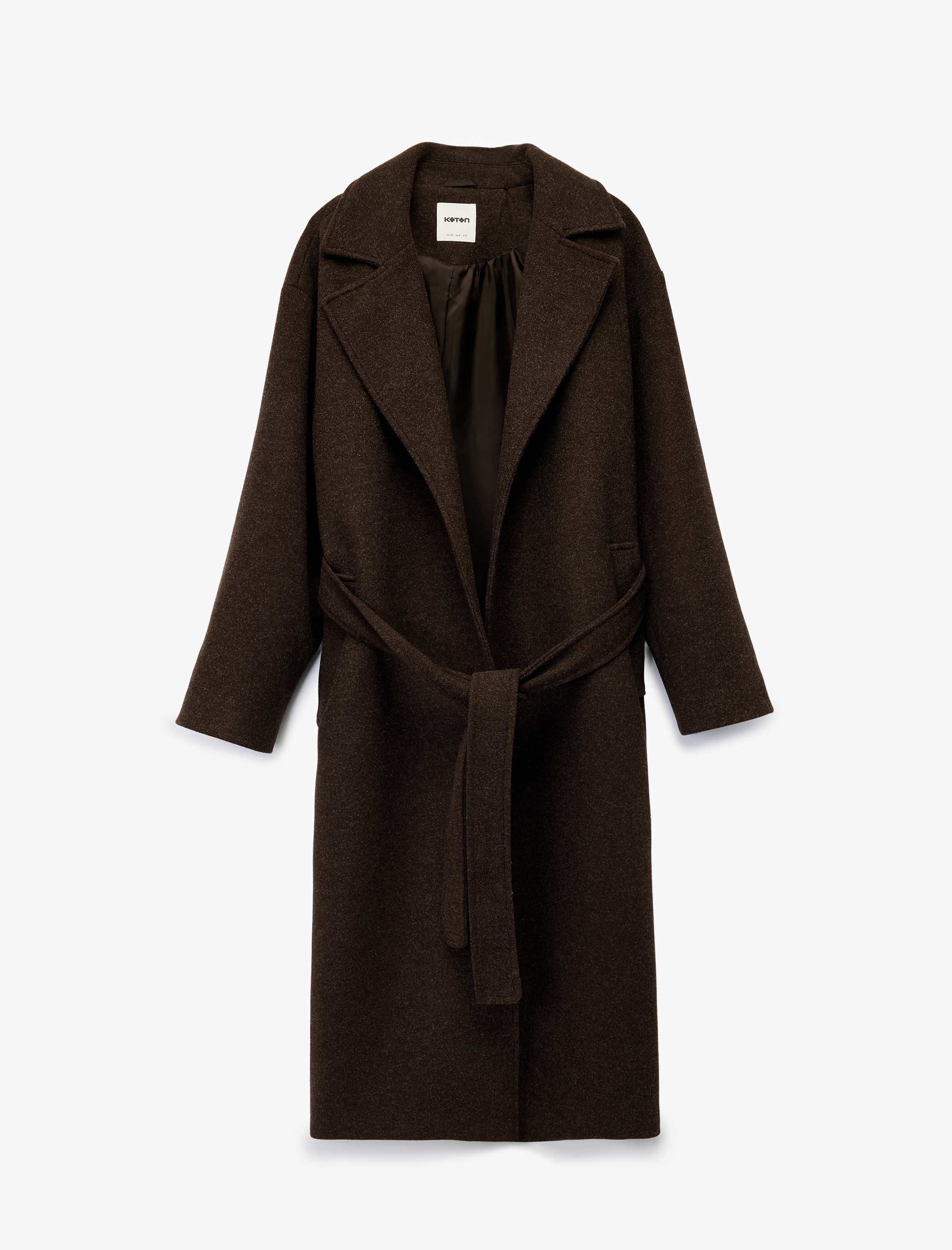   Kemerli Kaban Kaşe Uzun Cepli Uzun Kollu