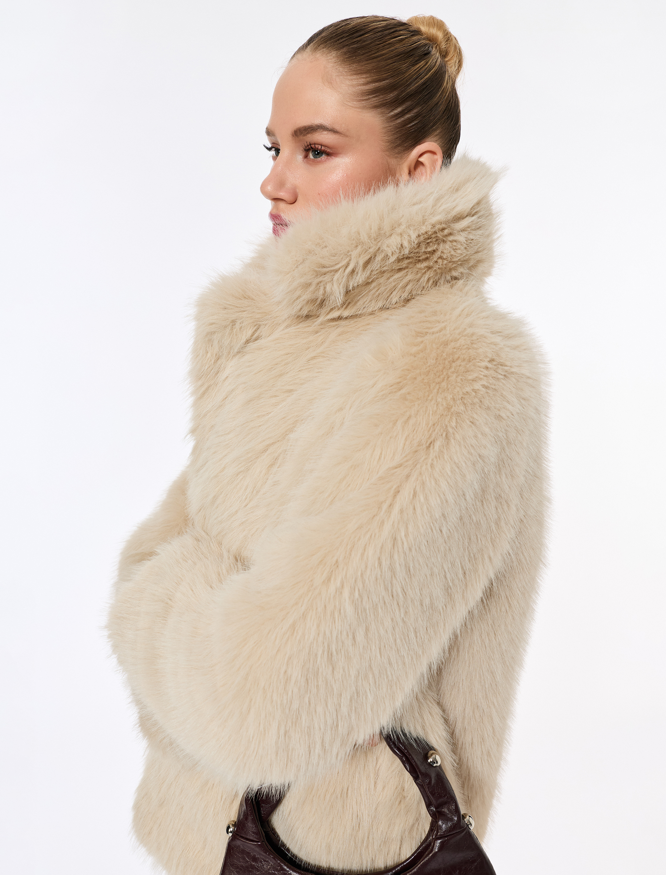   Suni Kürk Kaban Kruvaze Uzun Kollu