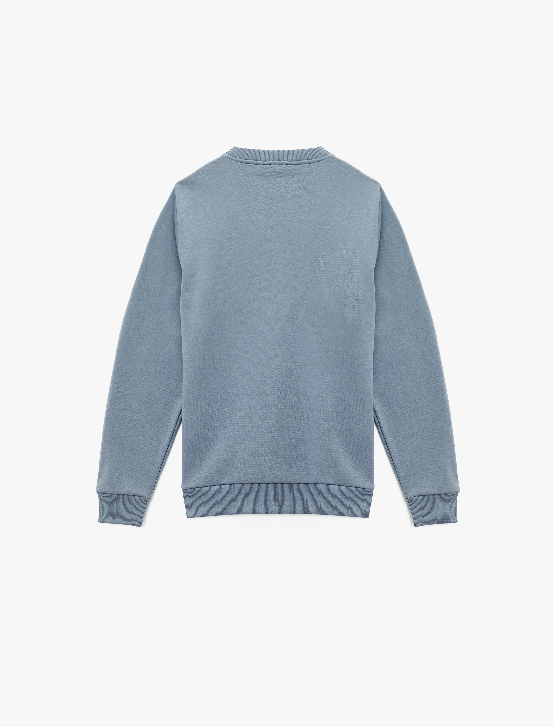   Uzun Kollu Bisiklet Yaka Şardonlu Baskılı Sweatshirt