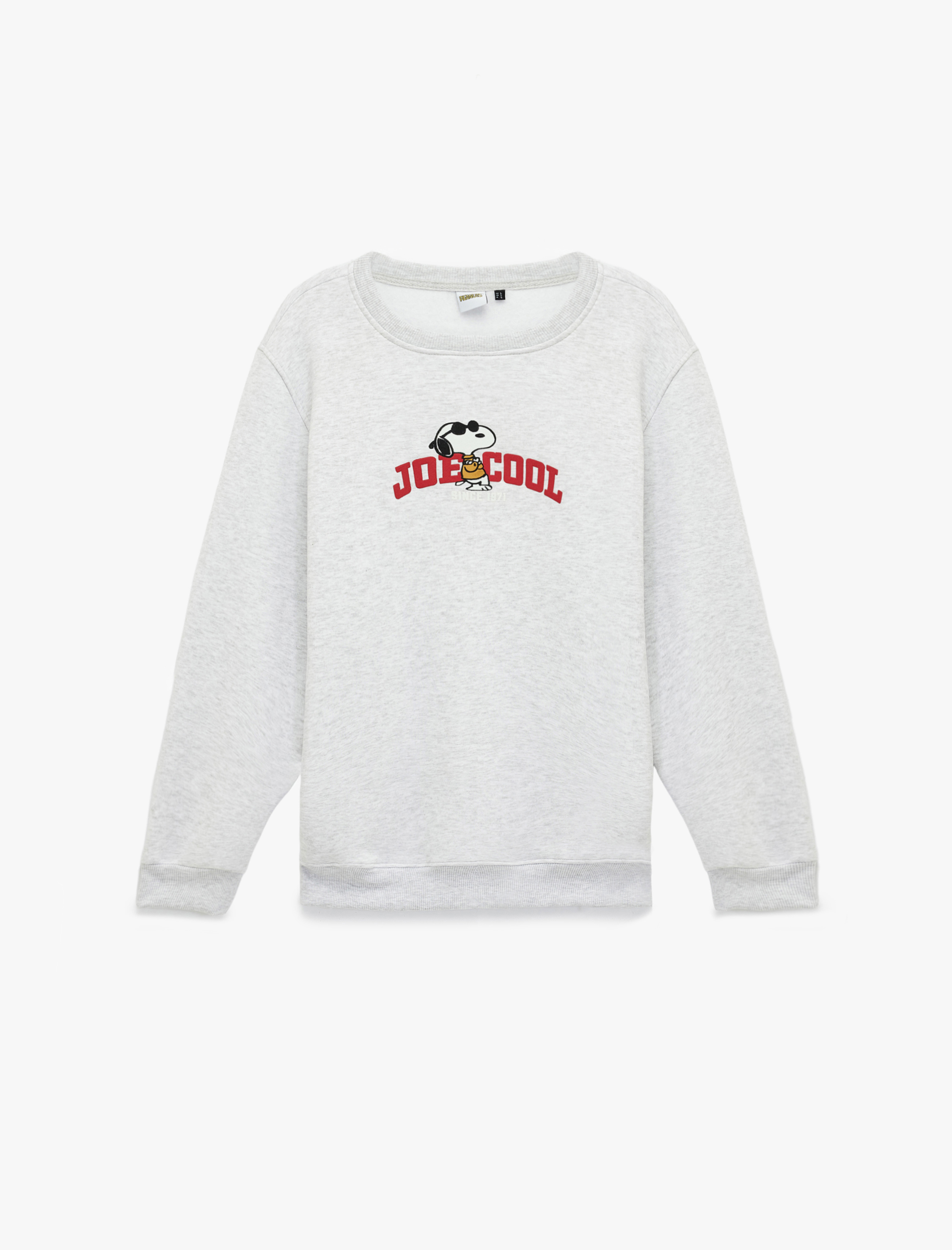   Uzun Kollu Şardonlu Bisiklet Yaka Lisanslı Snoopy Baskılı Sweatshirt