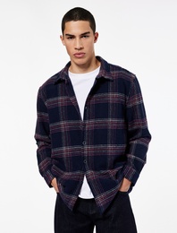 Regular Fit Uzun Kollu Klasik Yaka Oduncu Gömlek