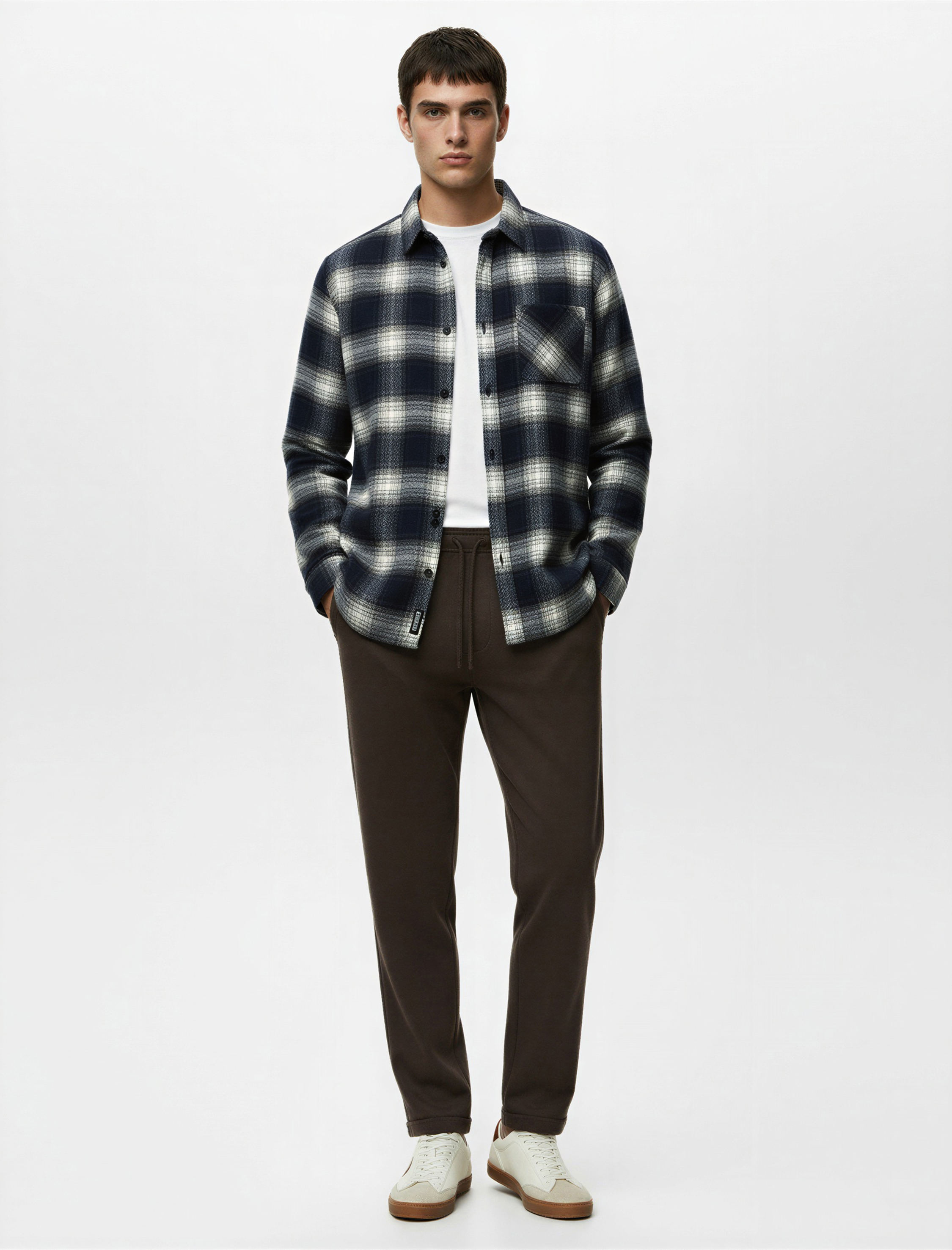   Regular Fit Uzun Kollu Cepli Klasik Yaka Oduncu Gömleği