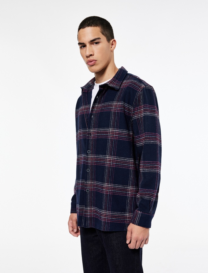  Regular Fit Uzun Kollu Klasik Yaka Oduncu Gömlek