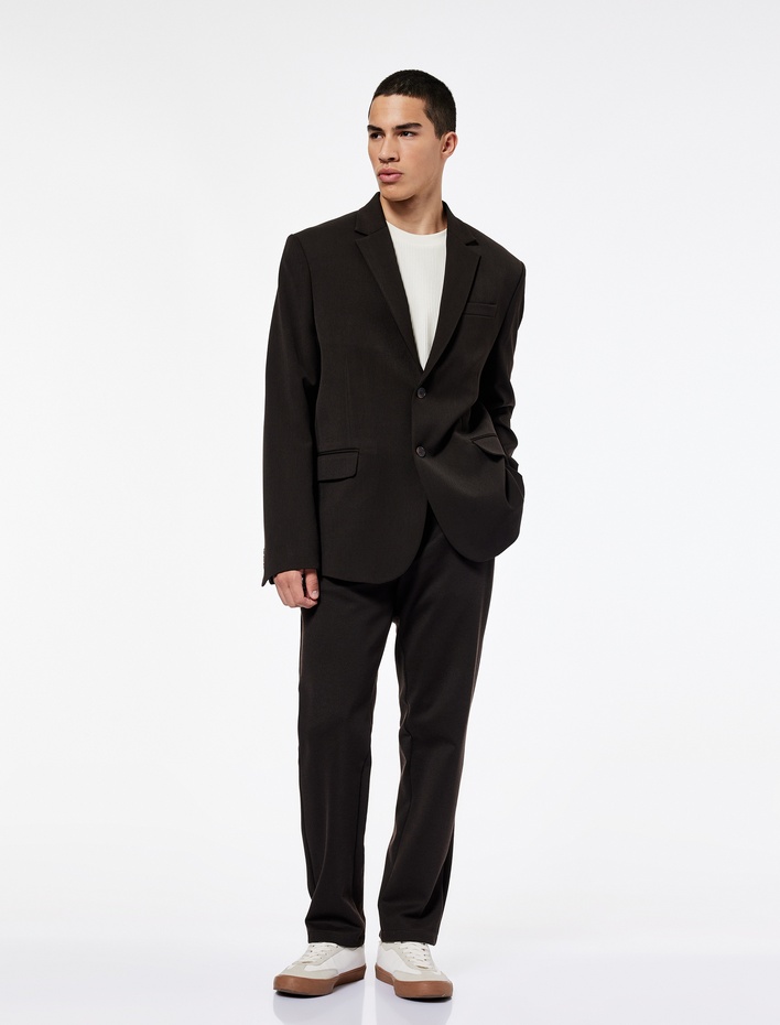  Regular Fit Viskon Karışımlı Kapaklı Cepli Uzun Kollu Mono Yaka Blazer Ceket