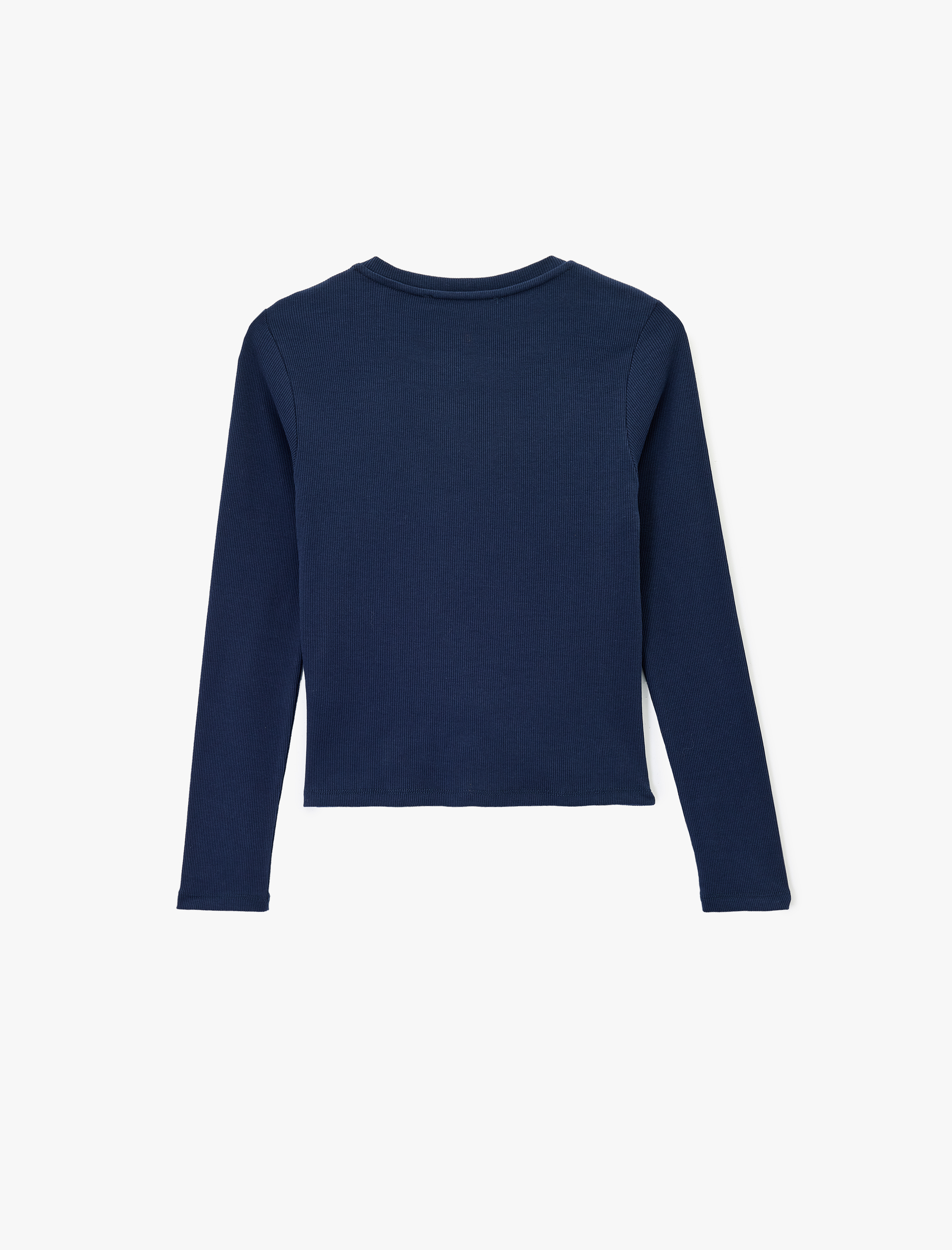   Uzun Kollu Bisiklet Yaka Dikiş Detaylı Çıtçıt Düğmeli Hırka