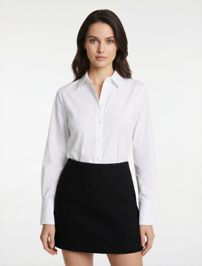  Slim Fit A Kesim Mini Tüvit Etek